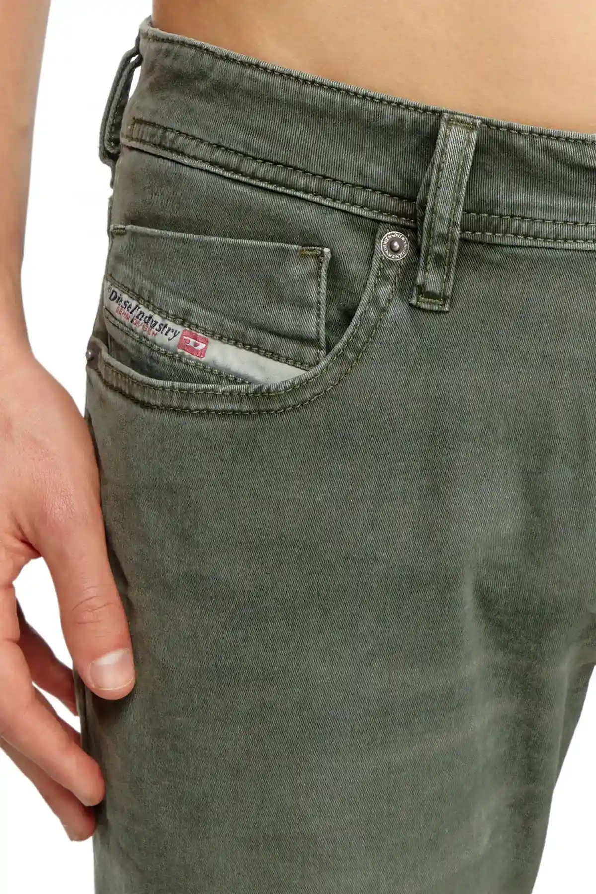 Green Skinny Fit-Sleenker-Jeans