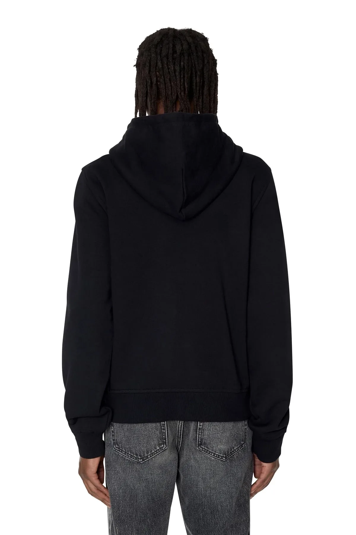 Black Denim Division zip-up hoodie
