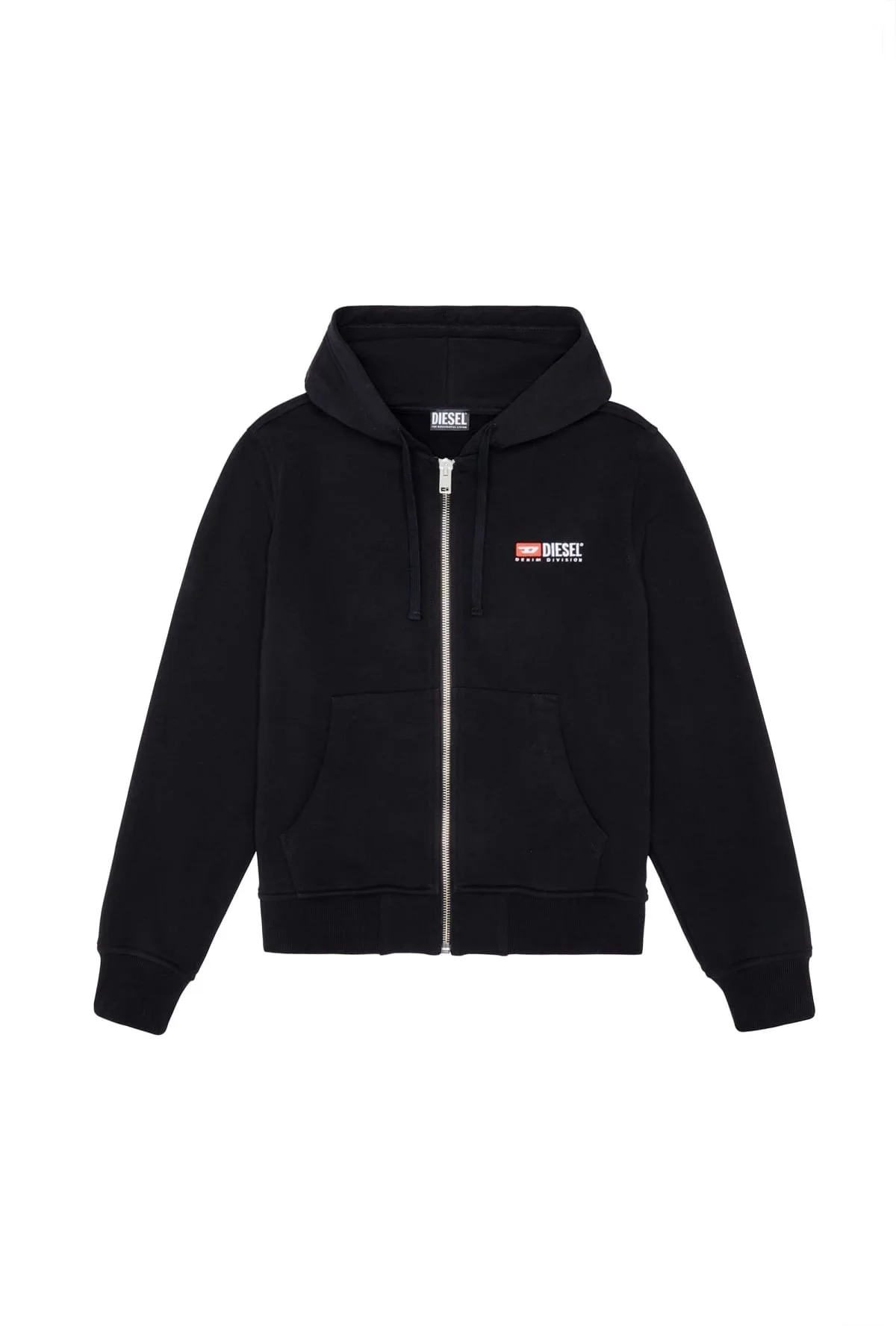 Black Denim Division zip-up hoodie