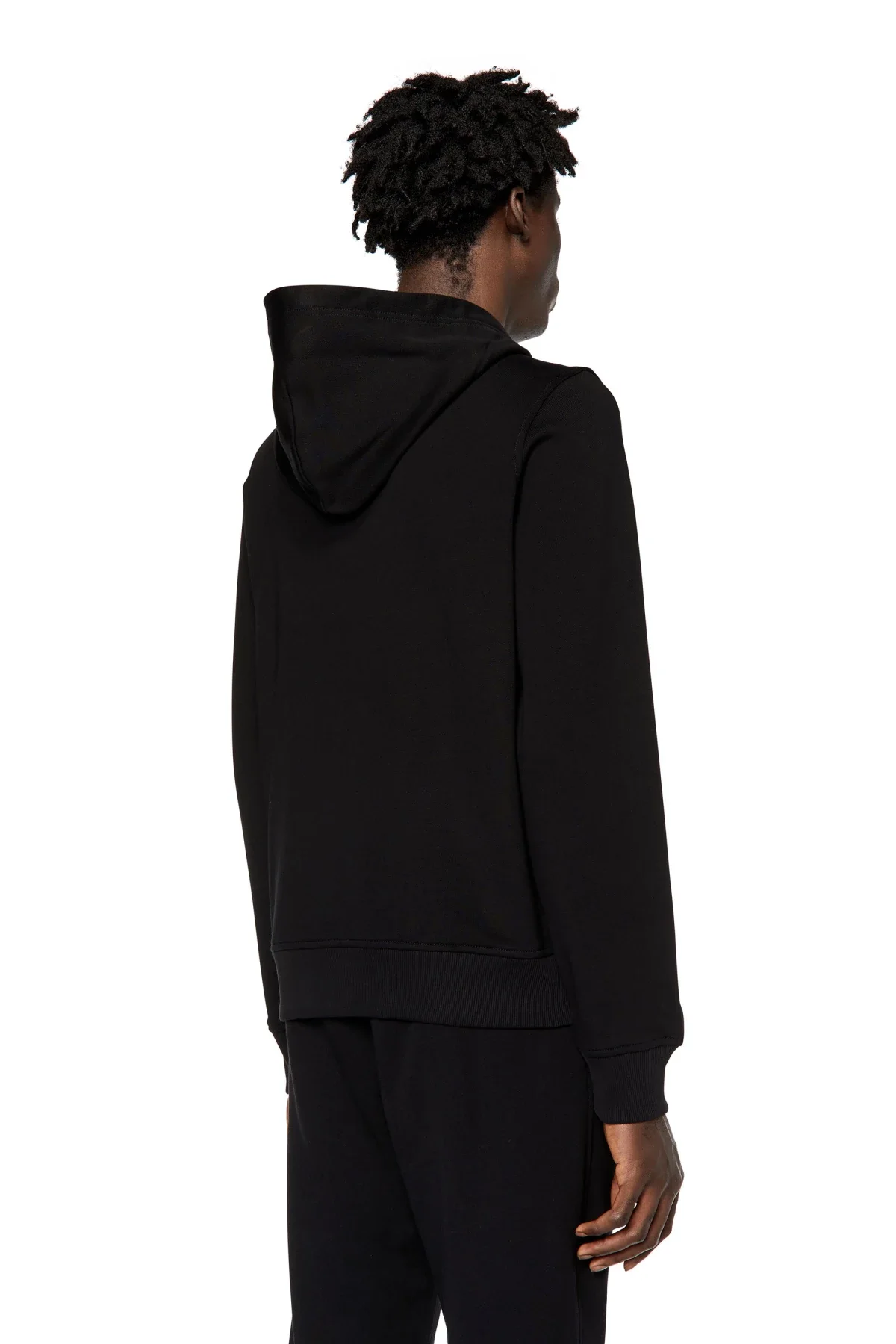 Black Zip-up hoodie with logo embroidery