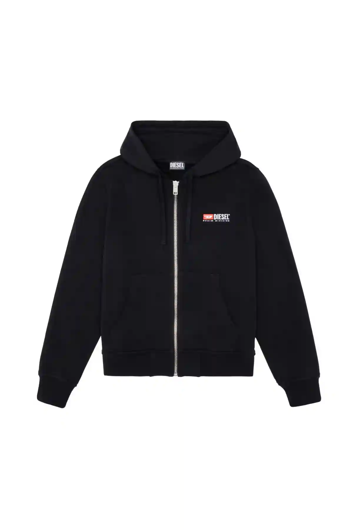 Black Zip-up hoodie with logo embroidery