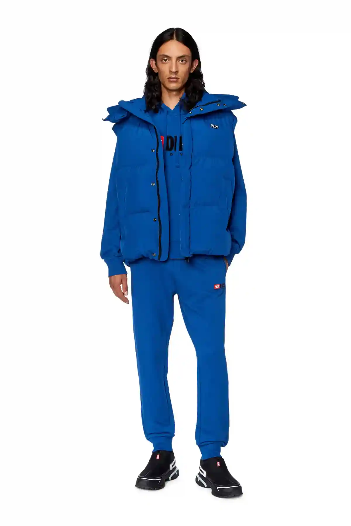 Blue Track pants with embroidered logo