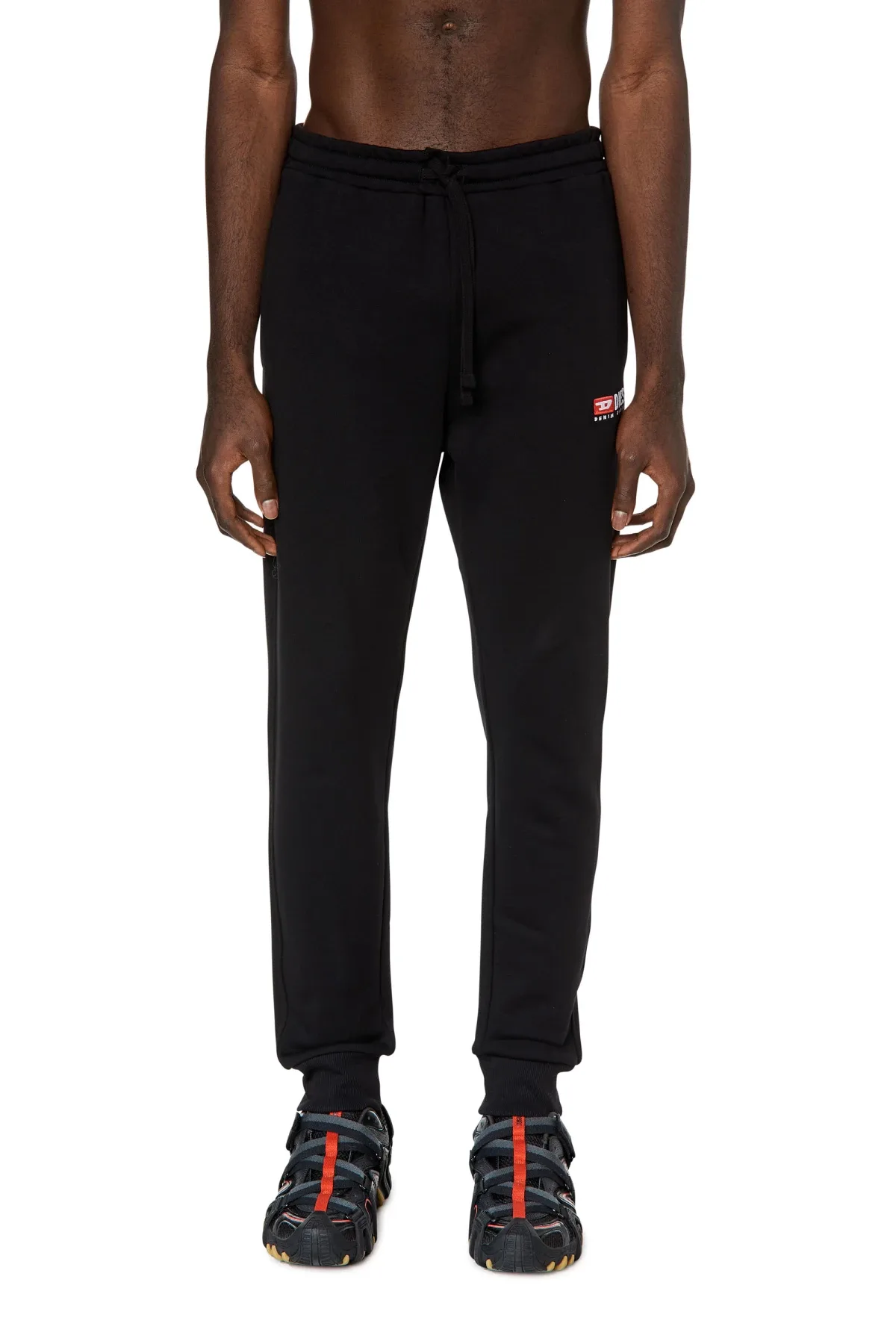 Black Track pants with embroidered logo