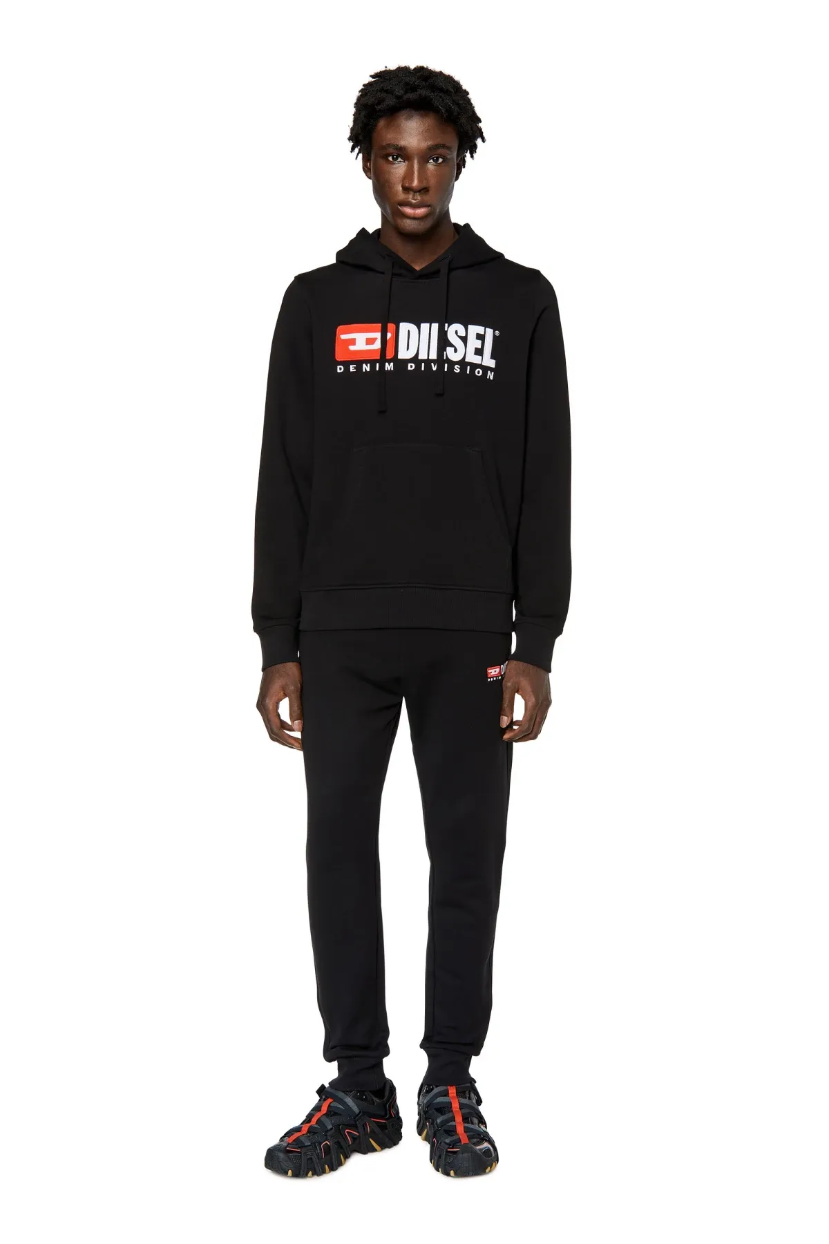 Black Track pants with embroidered logo