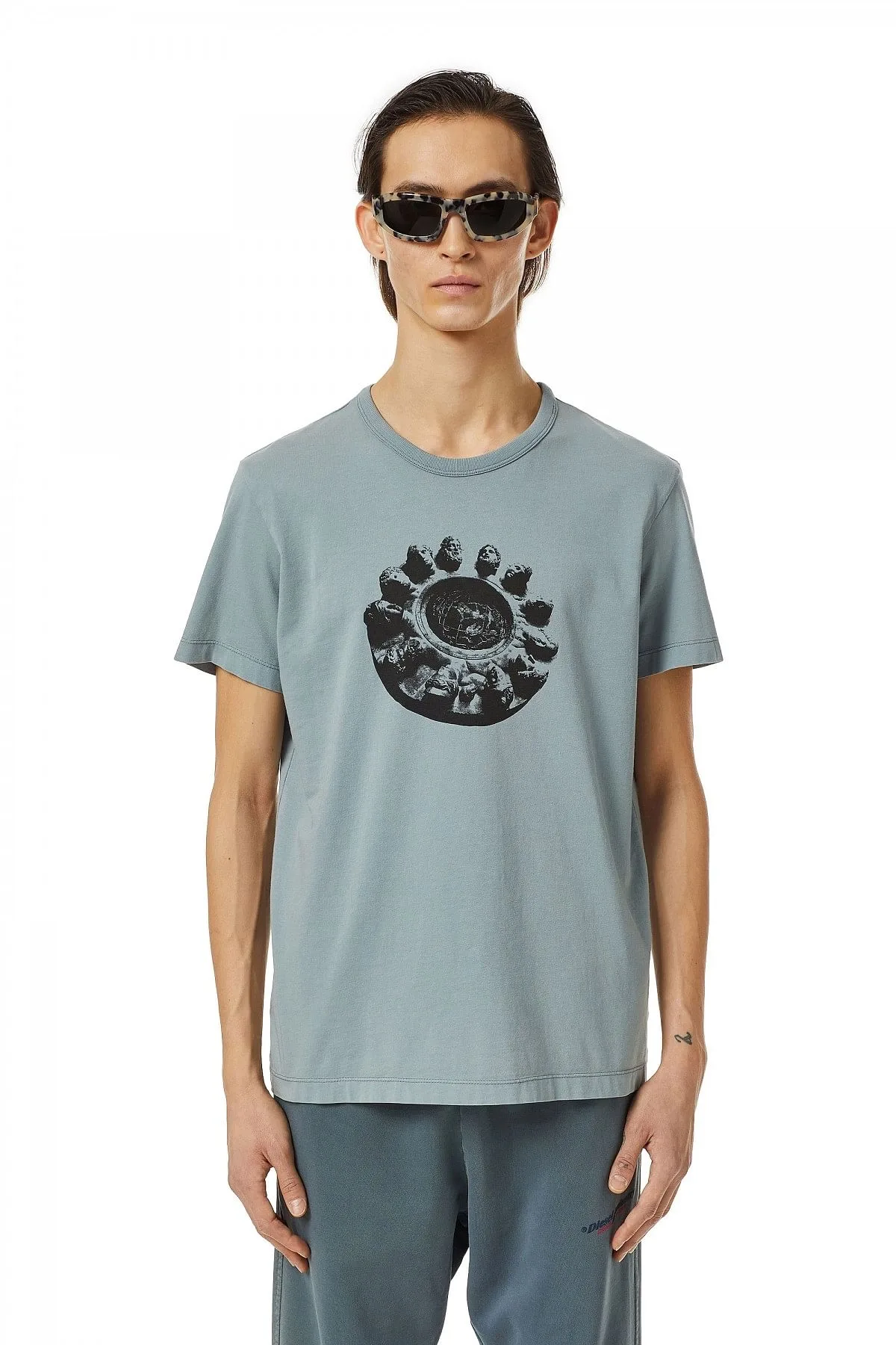 Grey T-shirt with Twelve Gods print