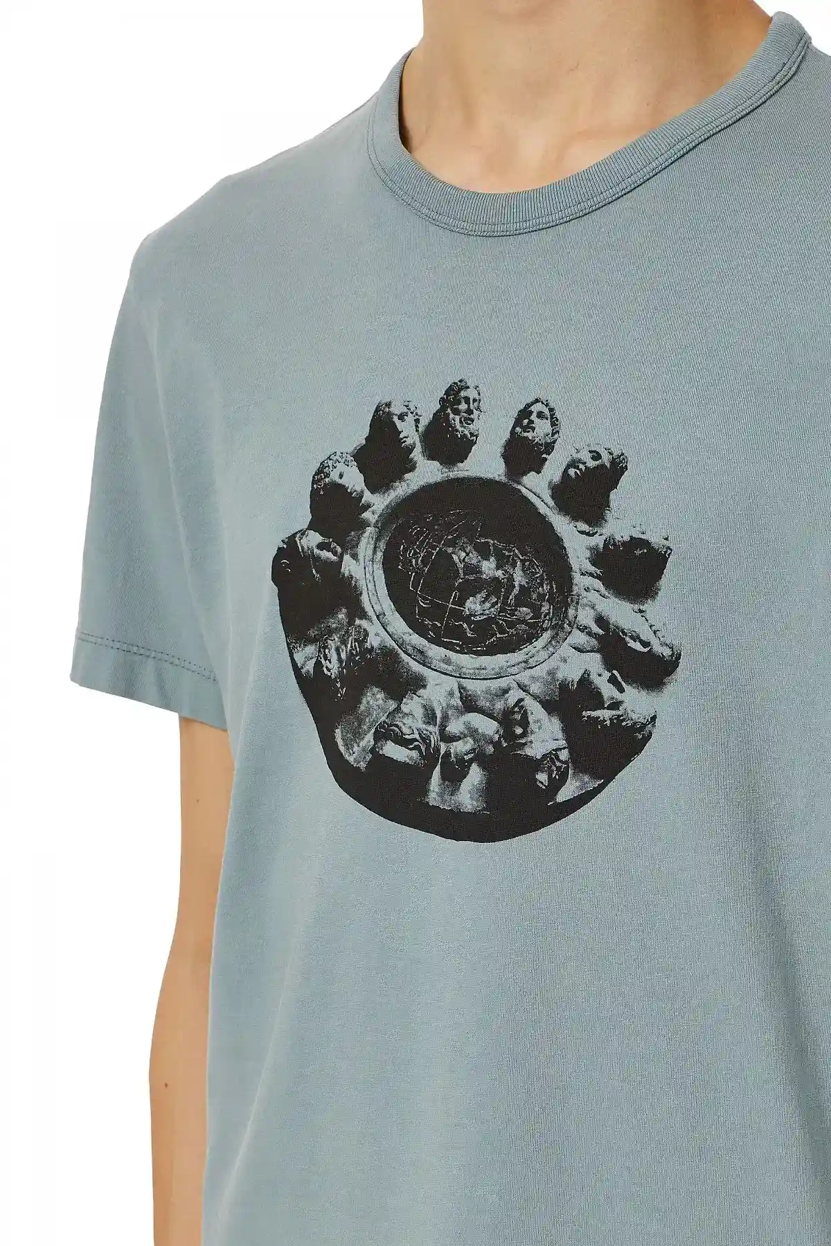 Grey T-shirt with Twelve Gods print