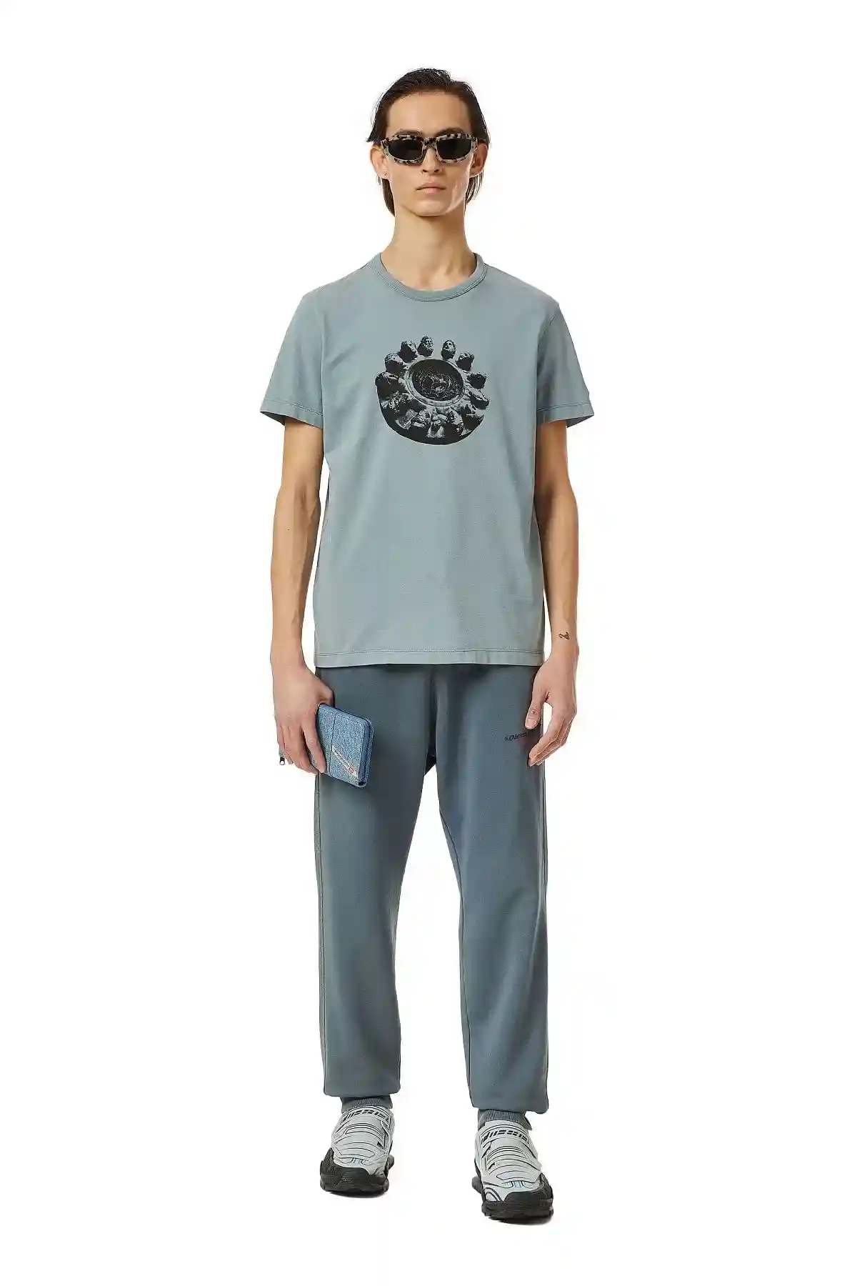 Grey T-shirt with Twelve Gods print