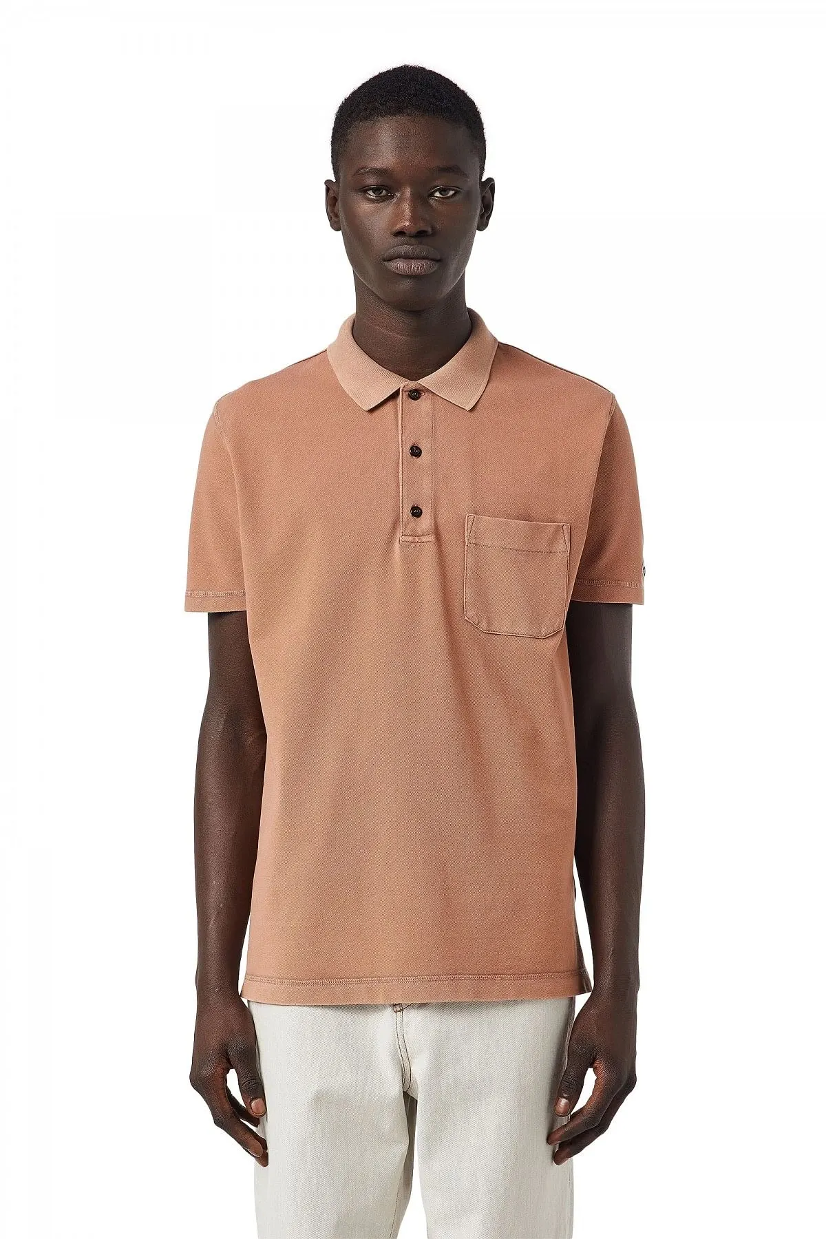 Brown Polo shirt with patch pocket