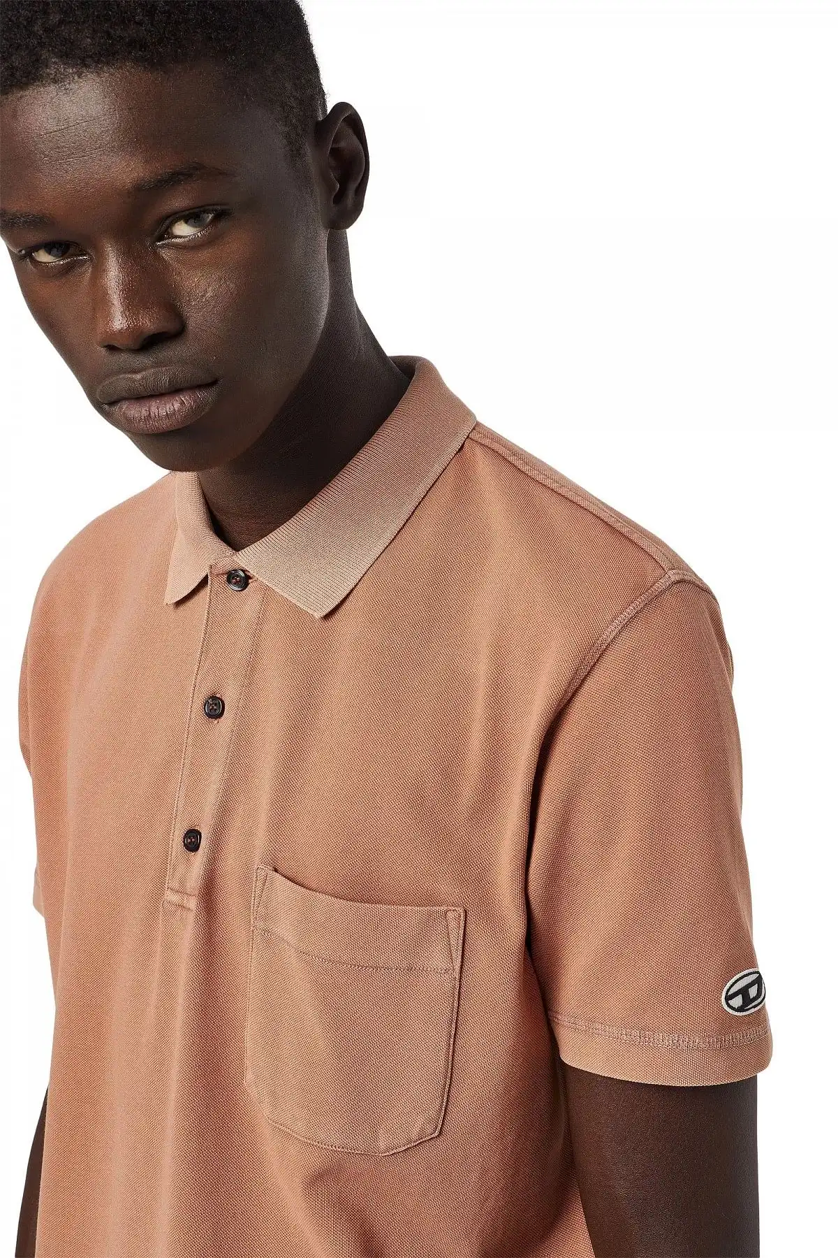 Brown Polo shirt with patch pocket
