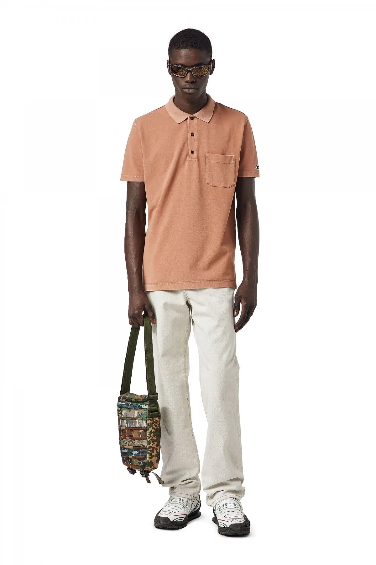 Brown Polo shirt with patch pocket