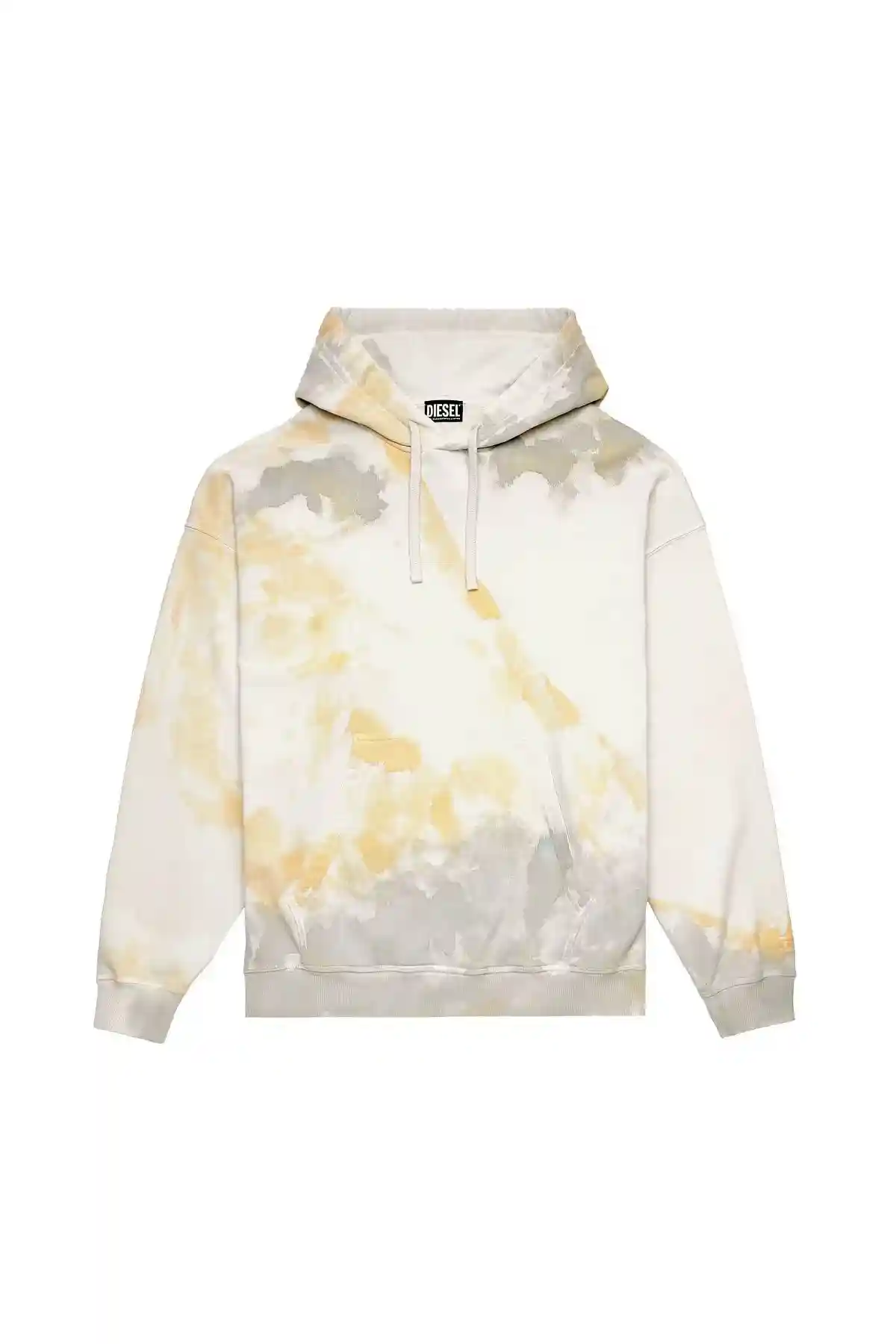 White and Yellow Paint-effect hoodie