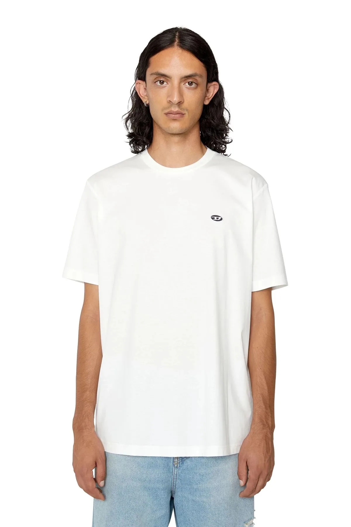 White T-shirt with oval D patch