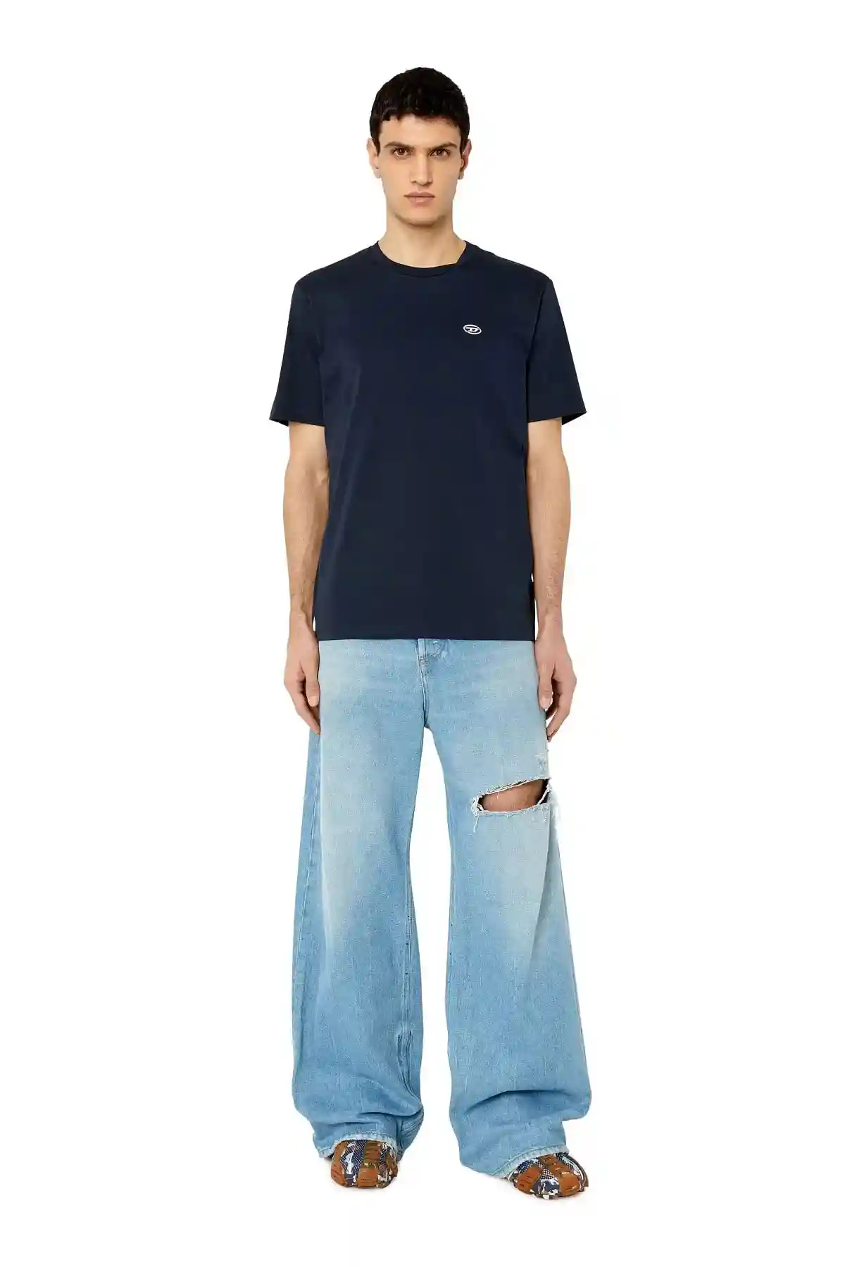 Blue T-shirt with oval D patch