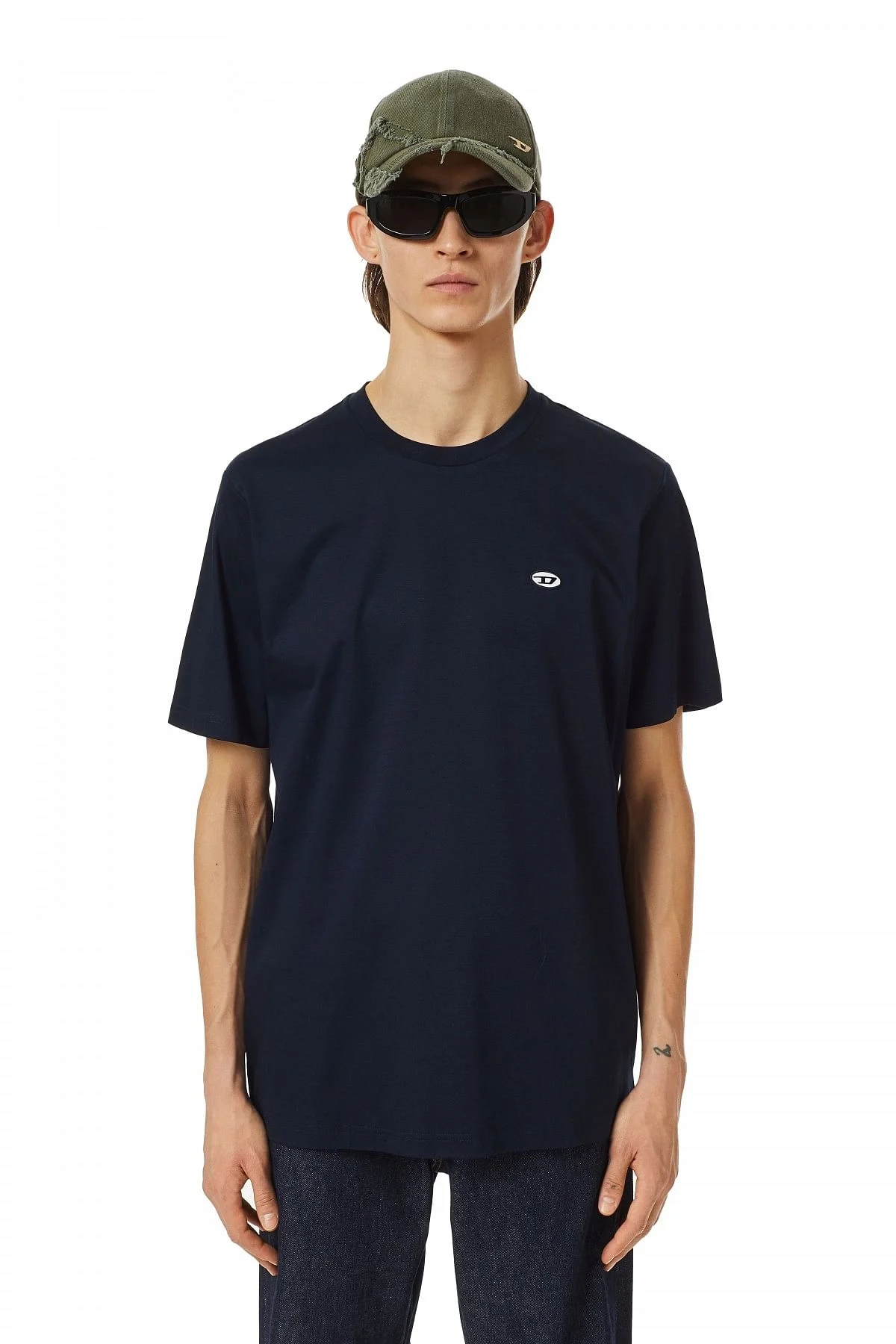 Blue T-shirt with D oval patch