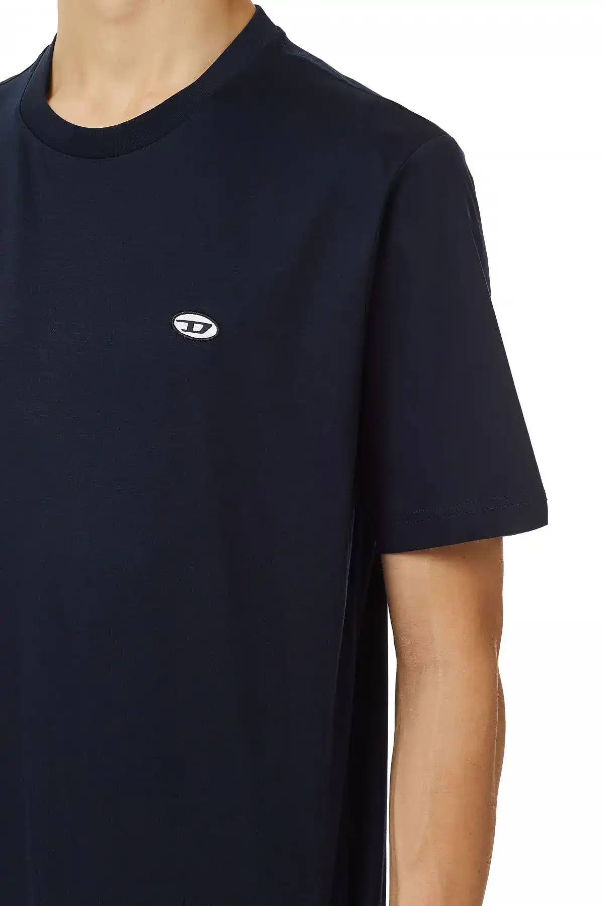 Blue T-shirt with D oval patch