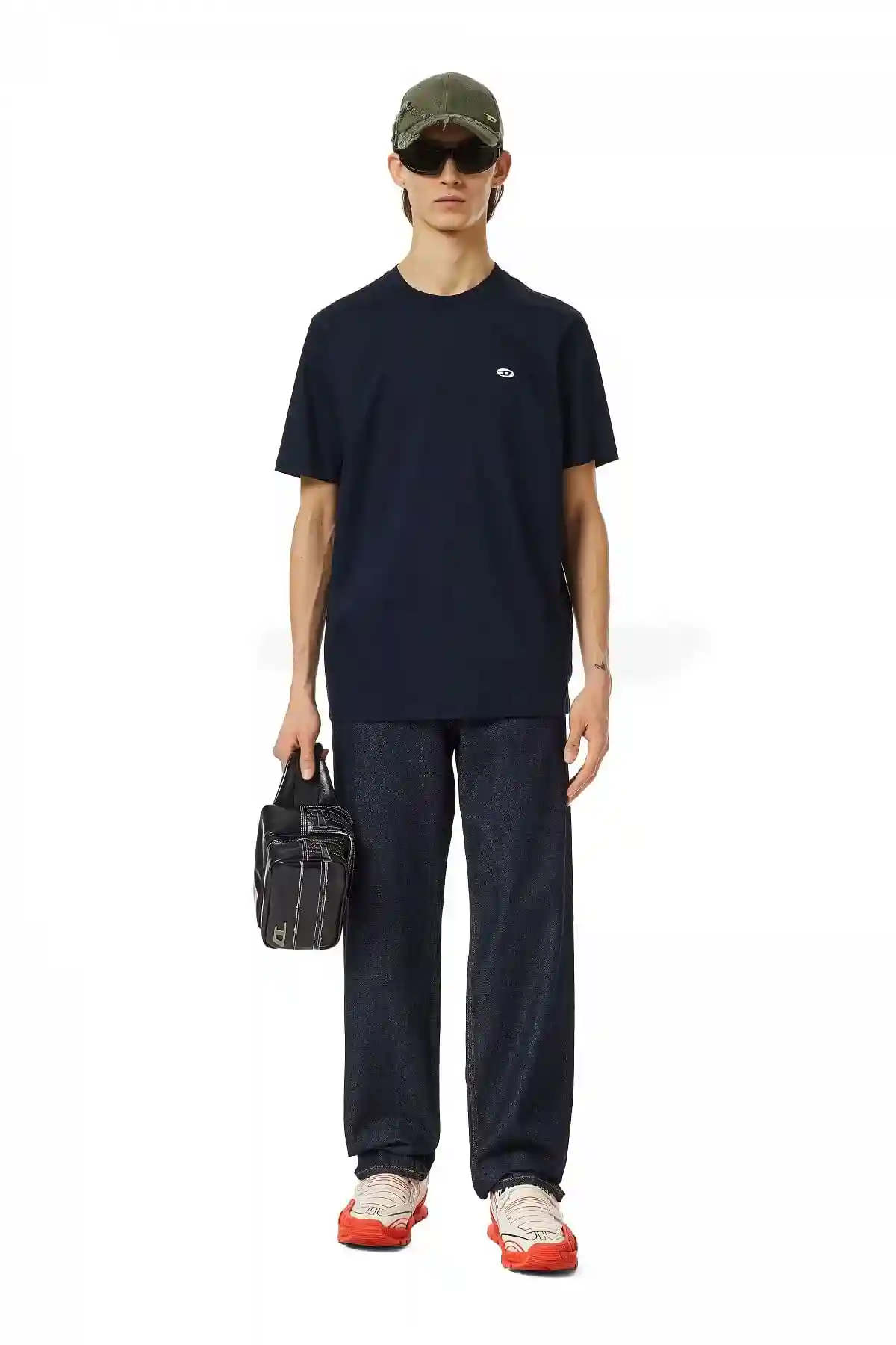Blue T-shirt with D oval patch