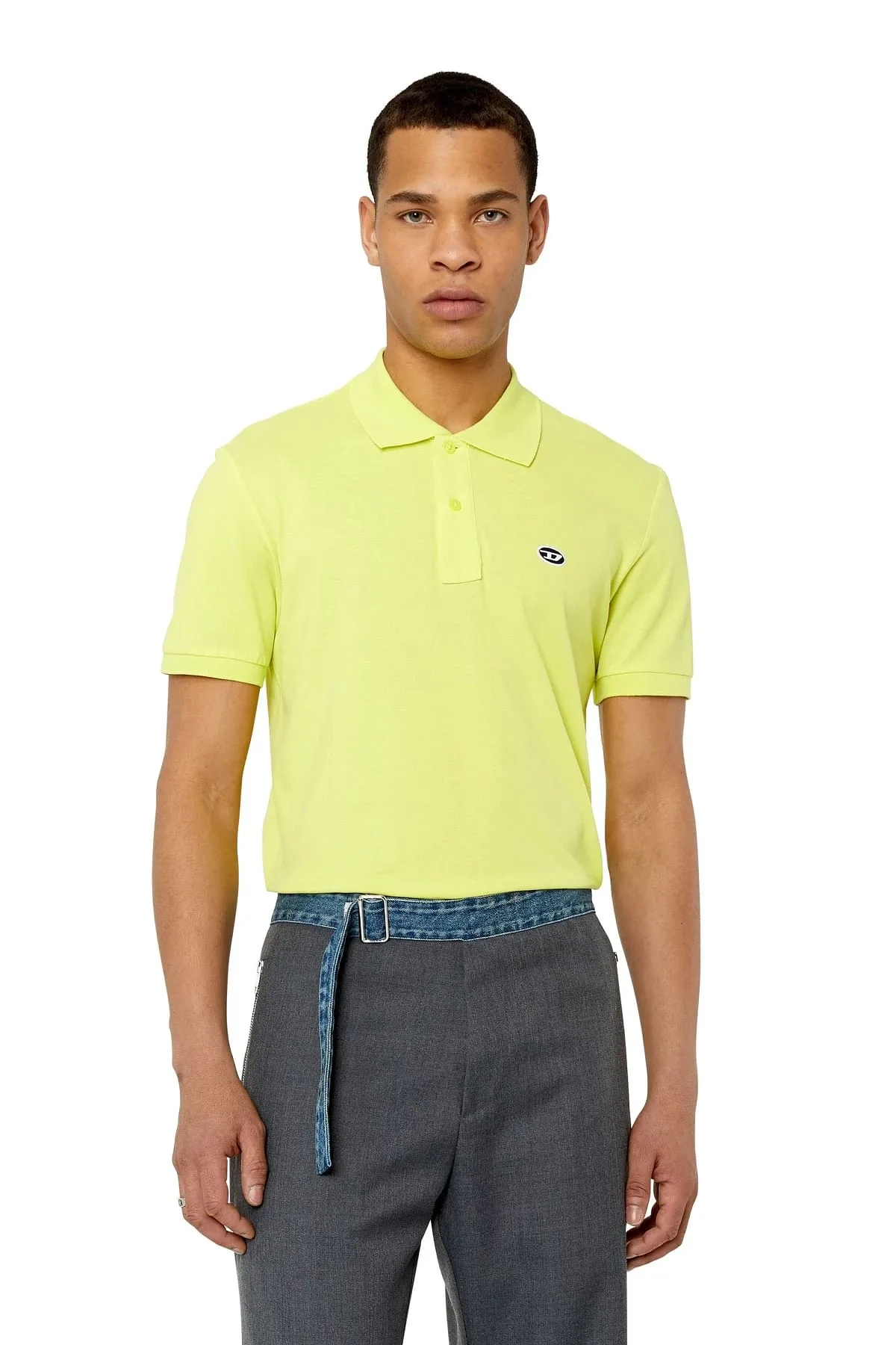 Yellow Polo shirt with oval D patch