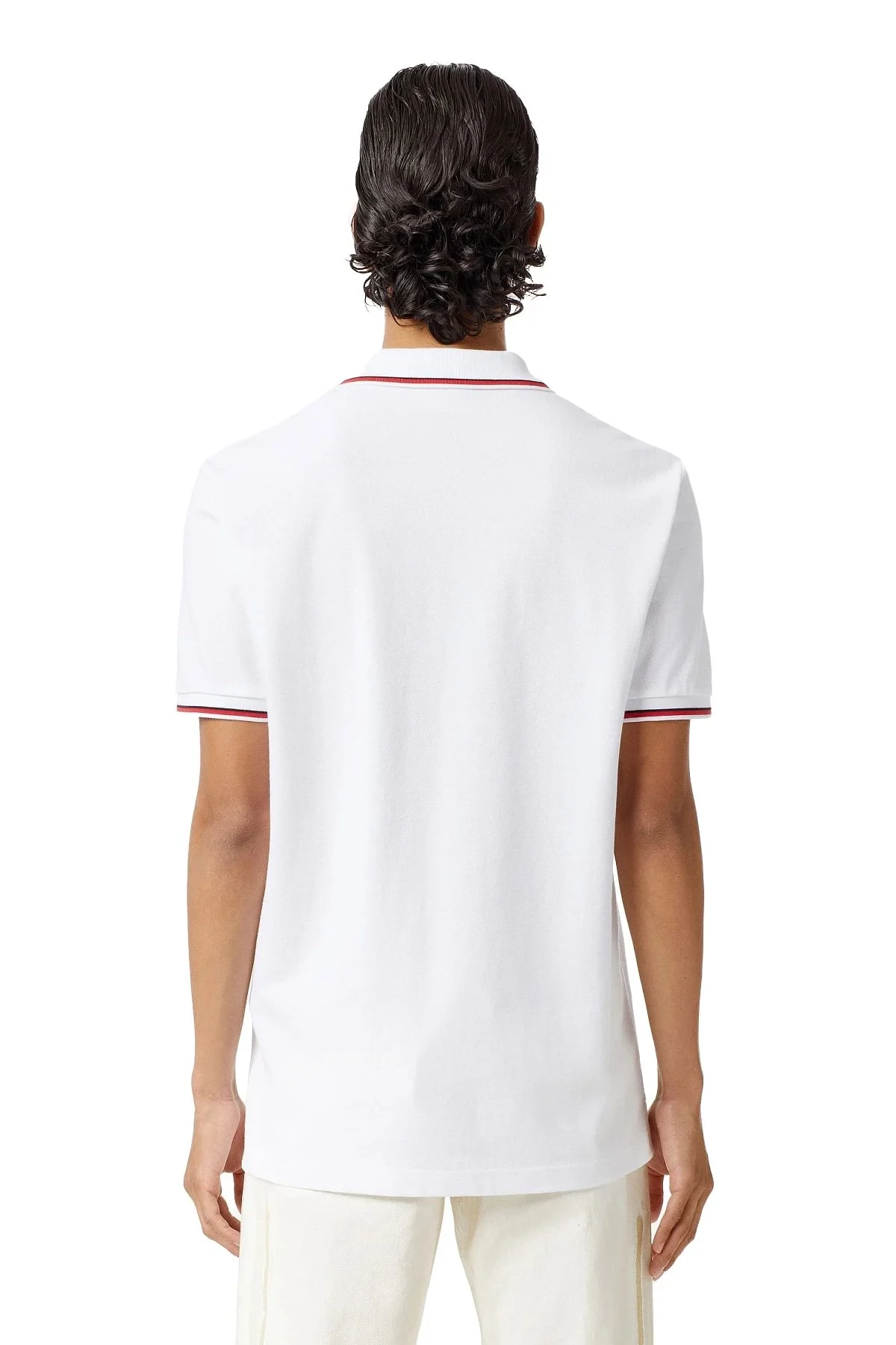 White Polo shirt with striped trims