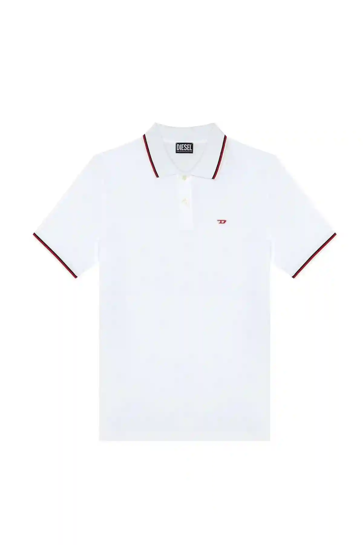 White Polo shirt with striped trims
