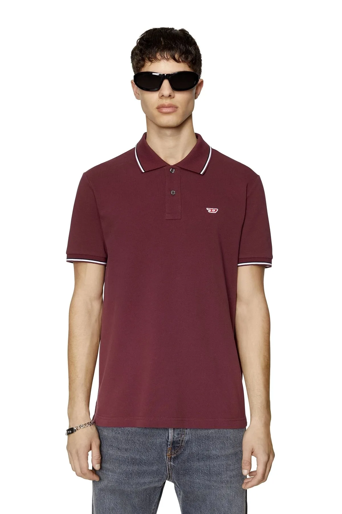 Violet Polo shirt with D logo