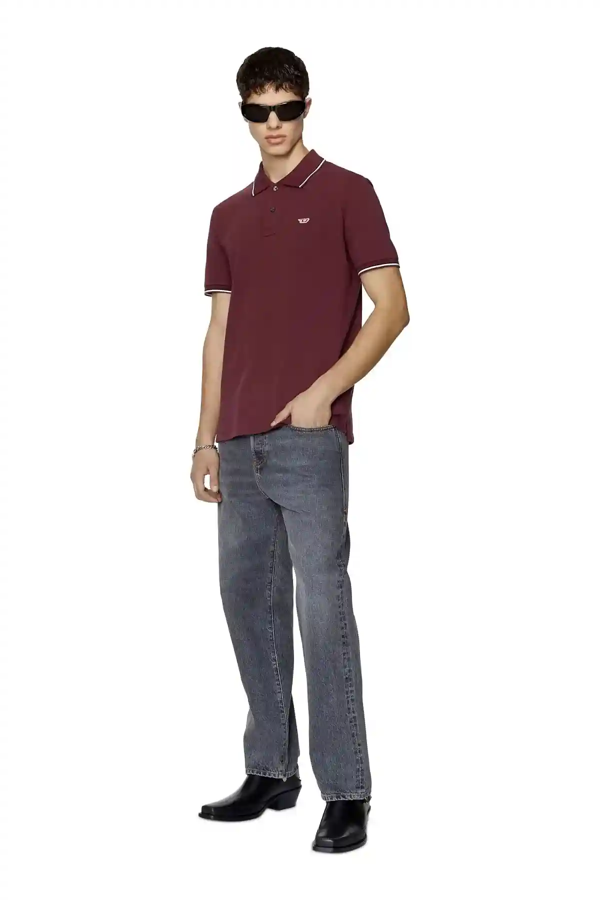 Violet Polo shirt with D logo