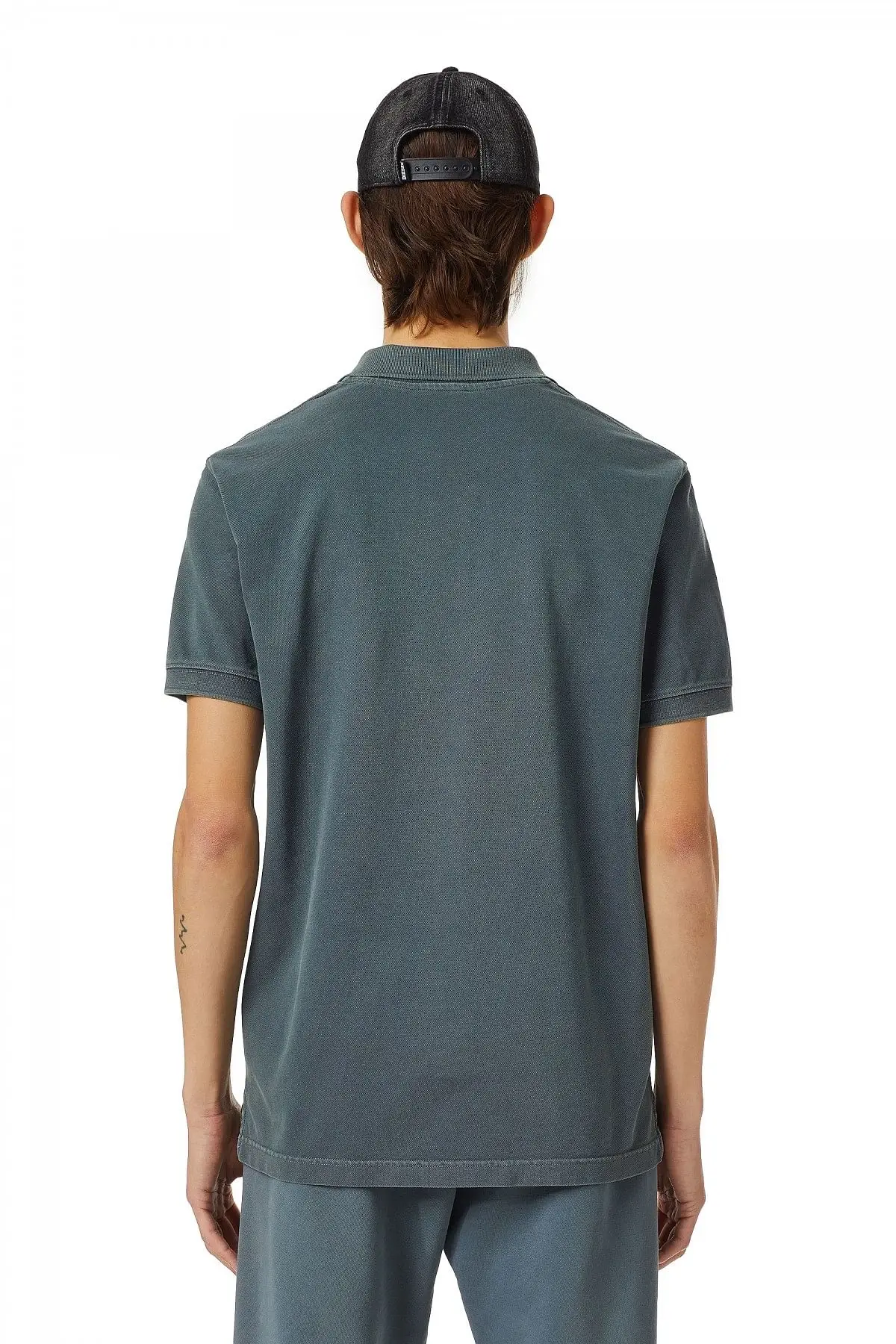 Grey Polo shirt with puff logo