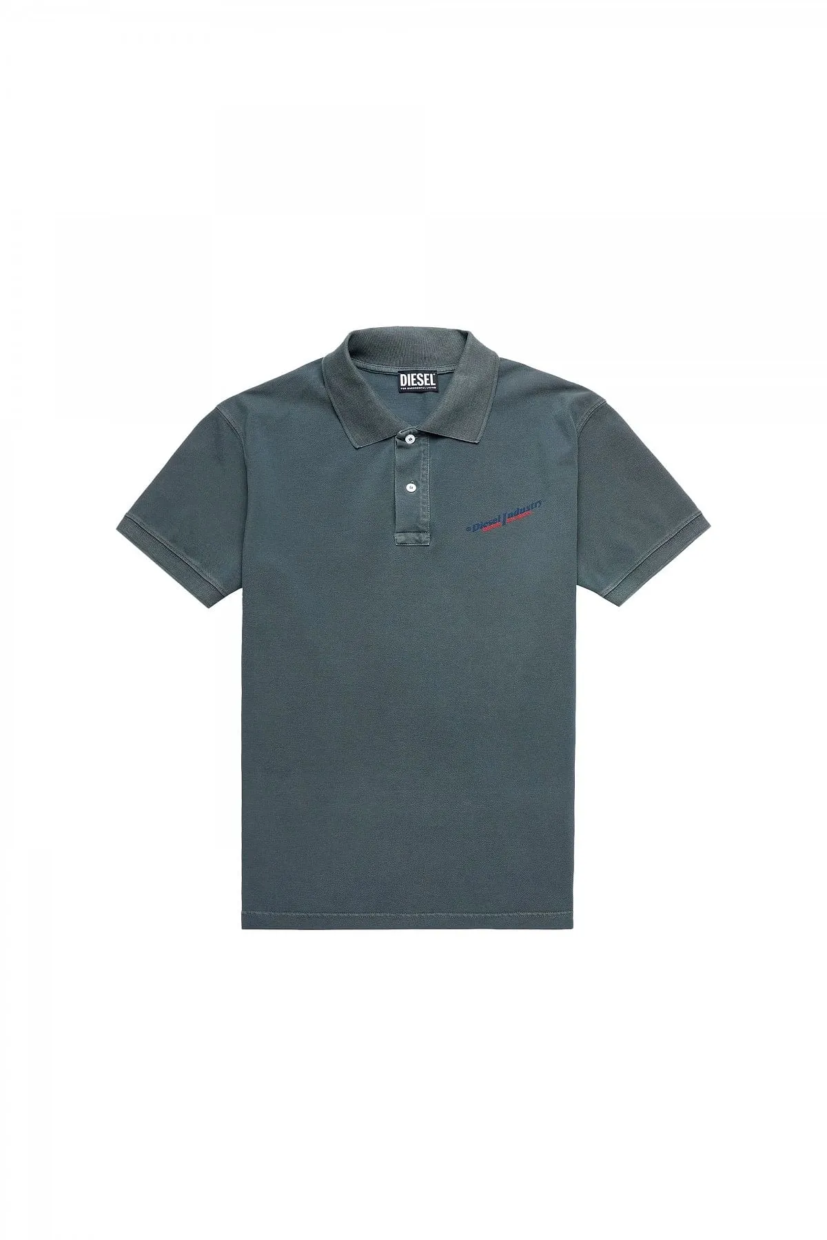 Grey Polo shirt with puff logo