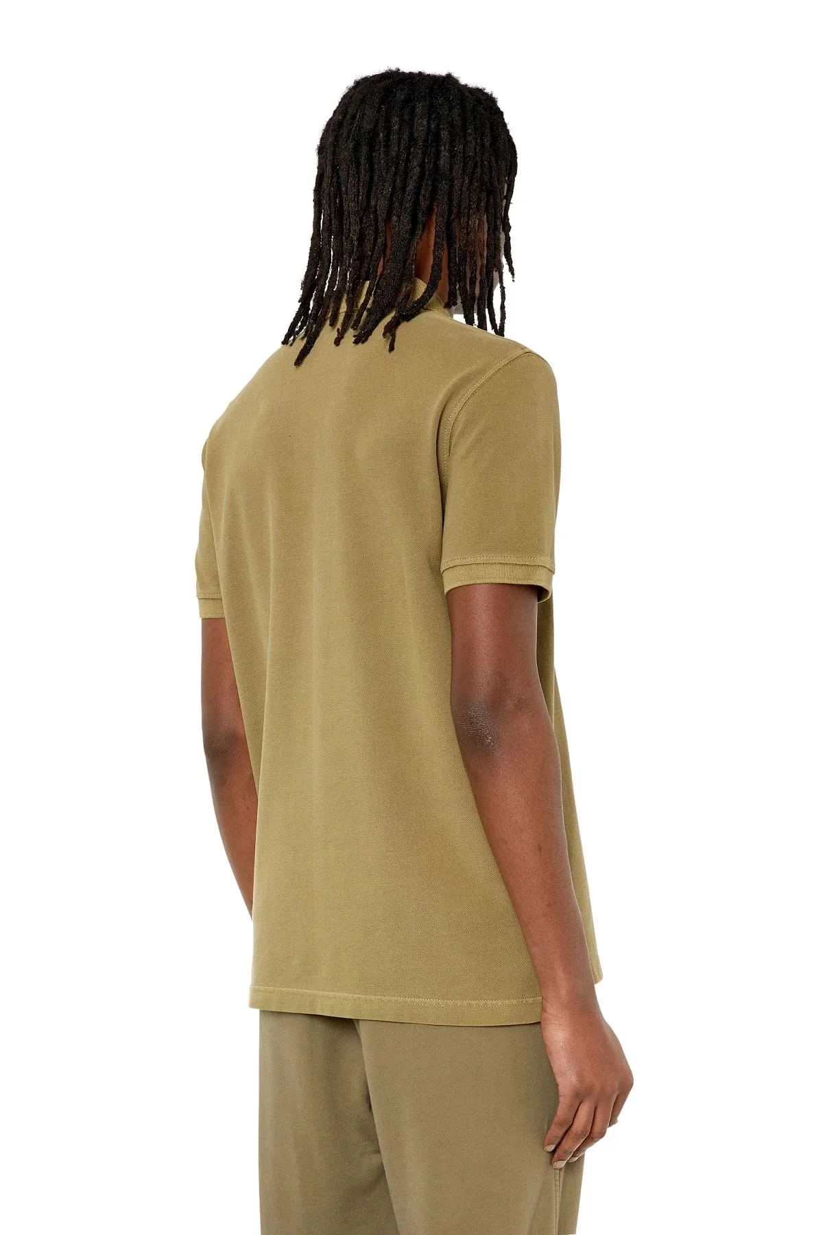Green Polo shirt with Diesel Industry print
