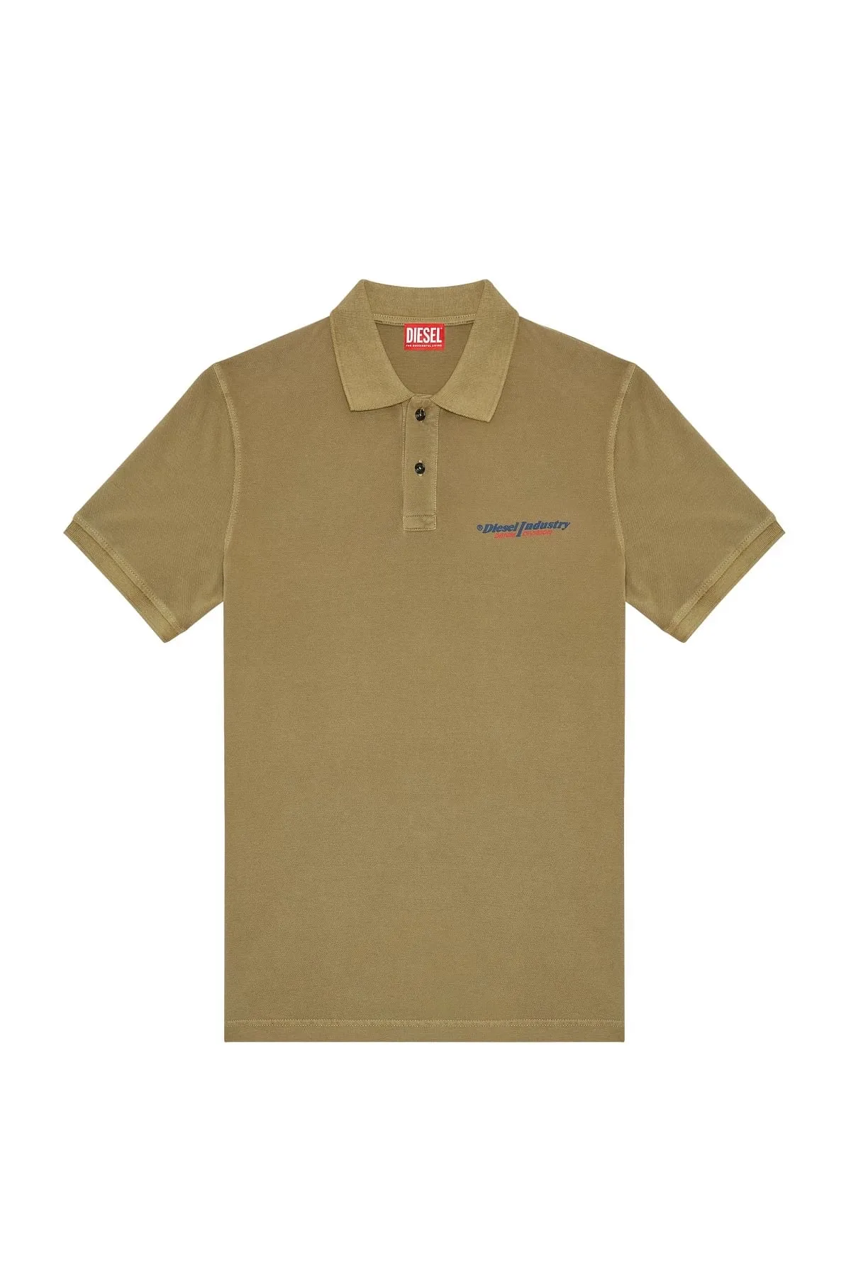Green Polo shirt with Diesel Industry print