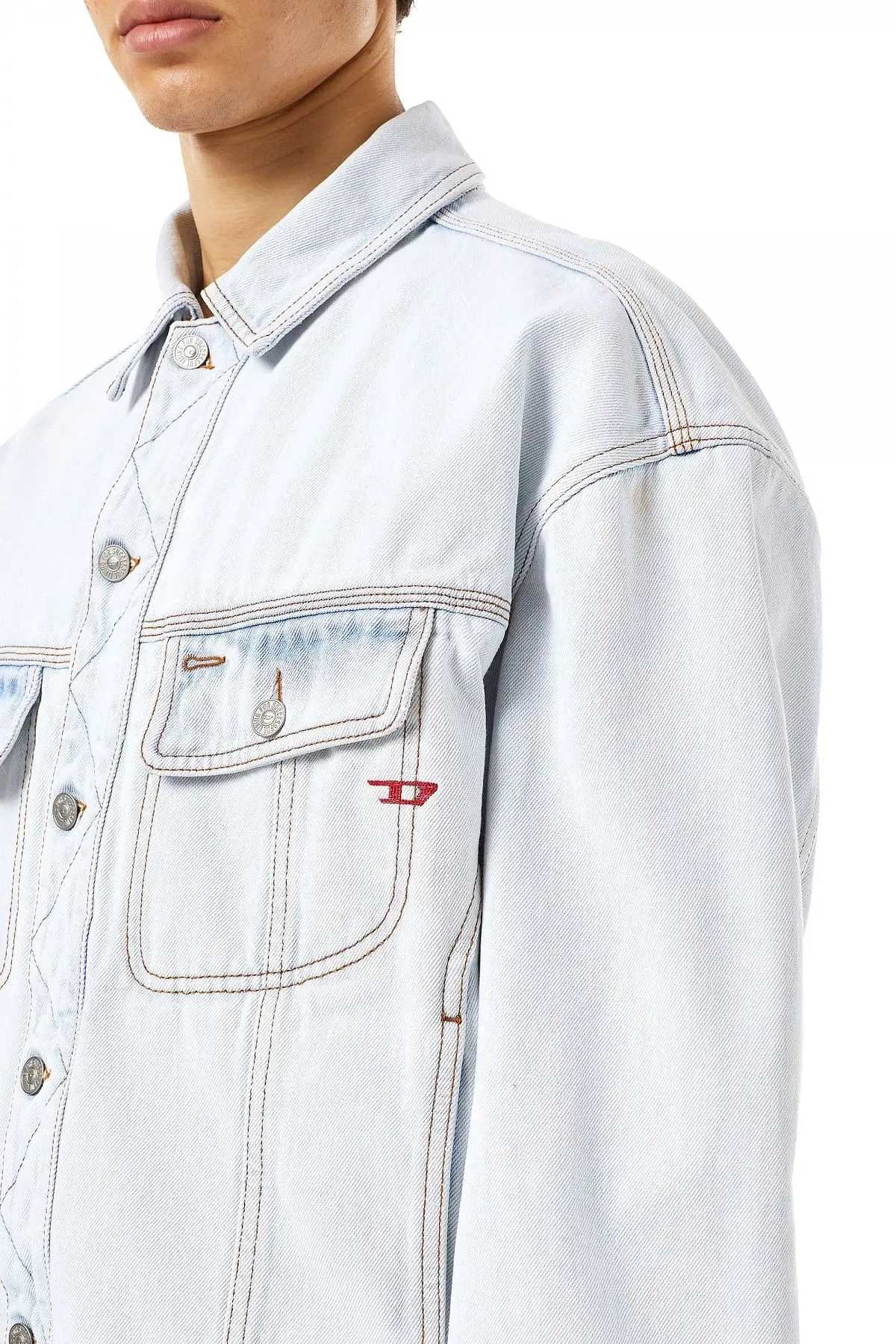 Blue Oversized trucker jacket