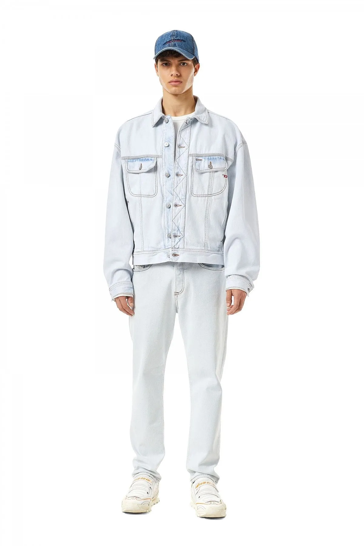 Blue Oversized trucker jacket