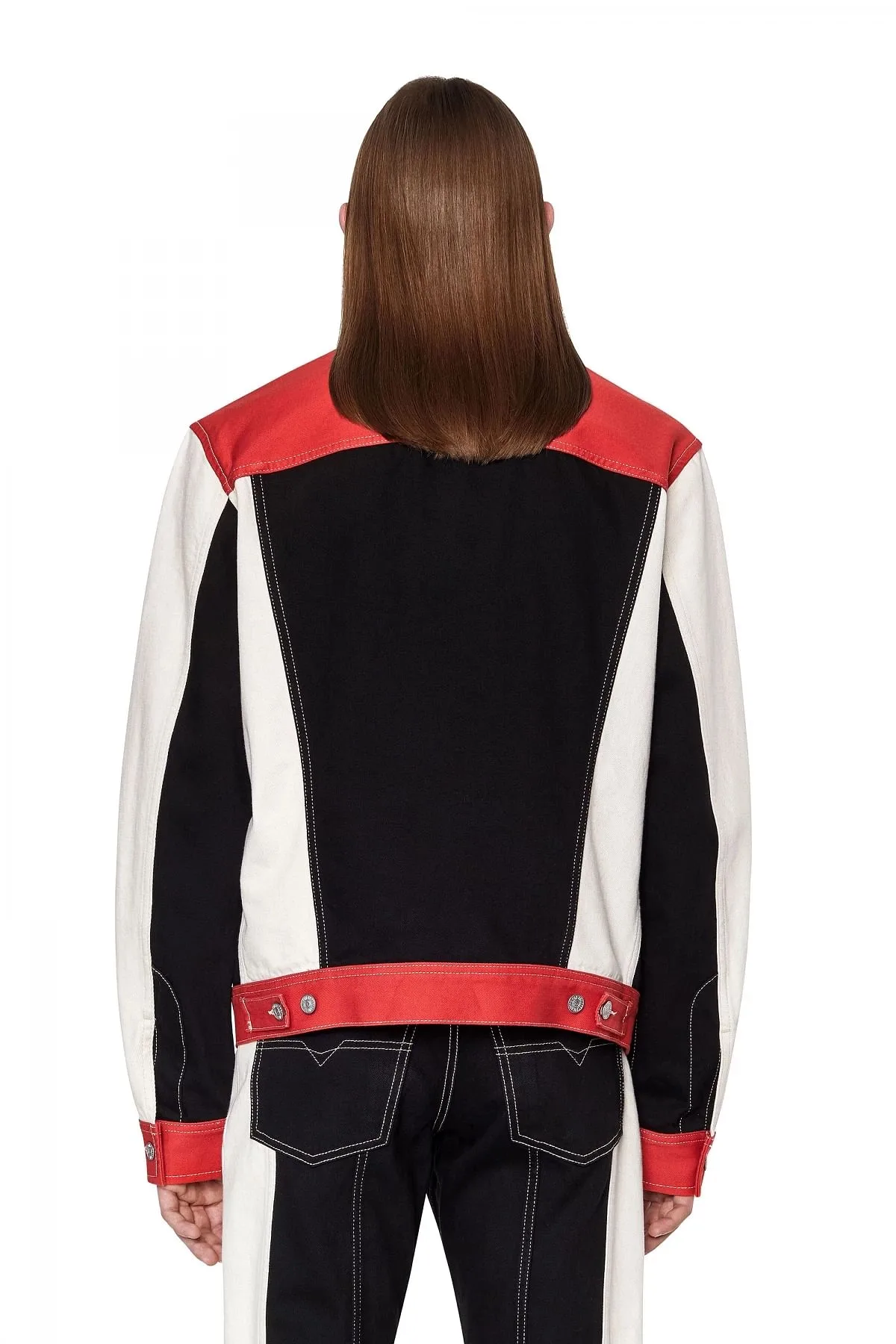 Black and White Regular-fit trucker jacket