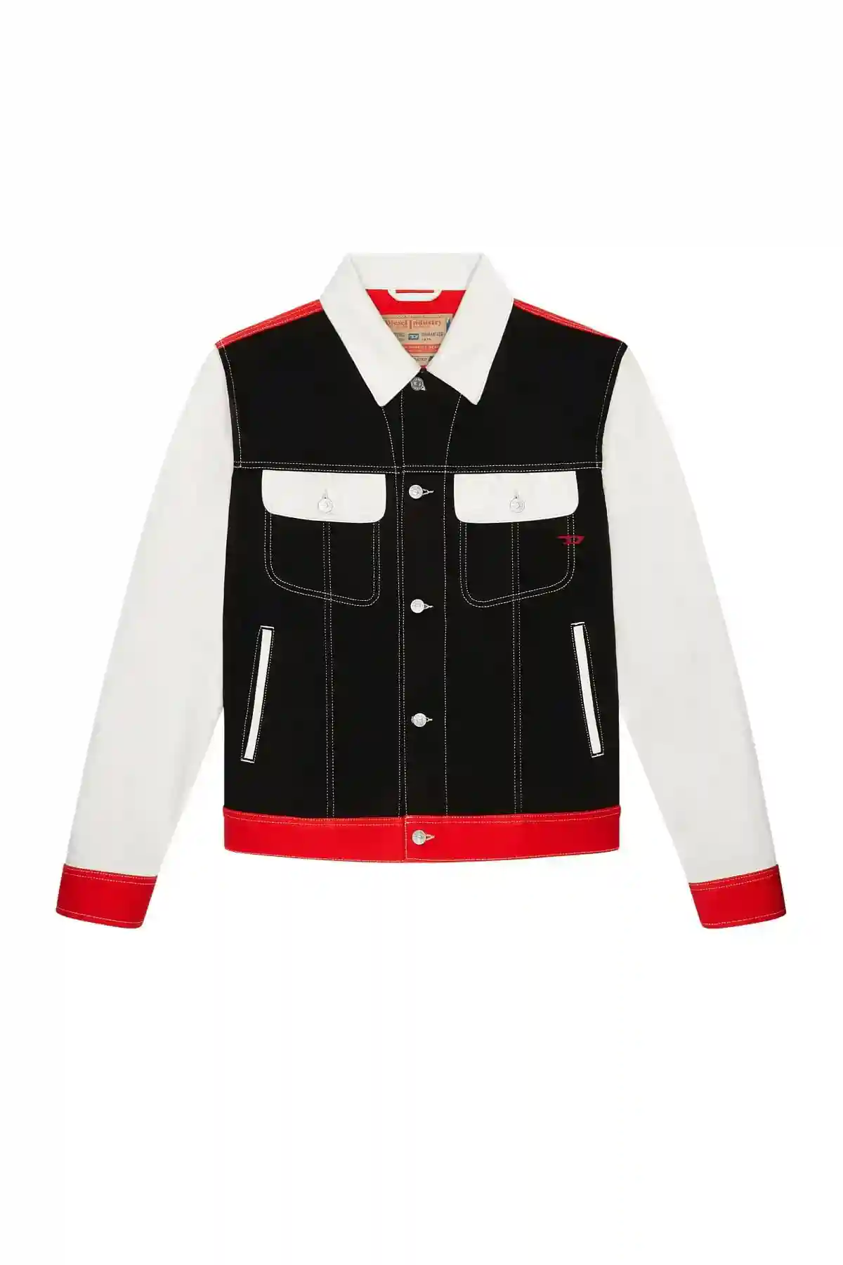 Black and White Regular-fit trucker jacket