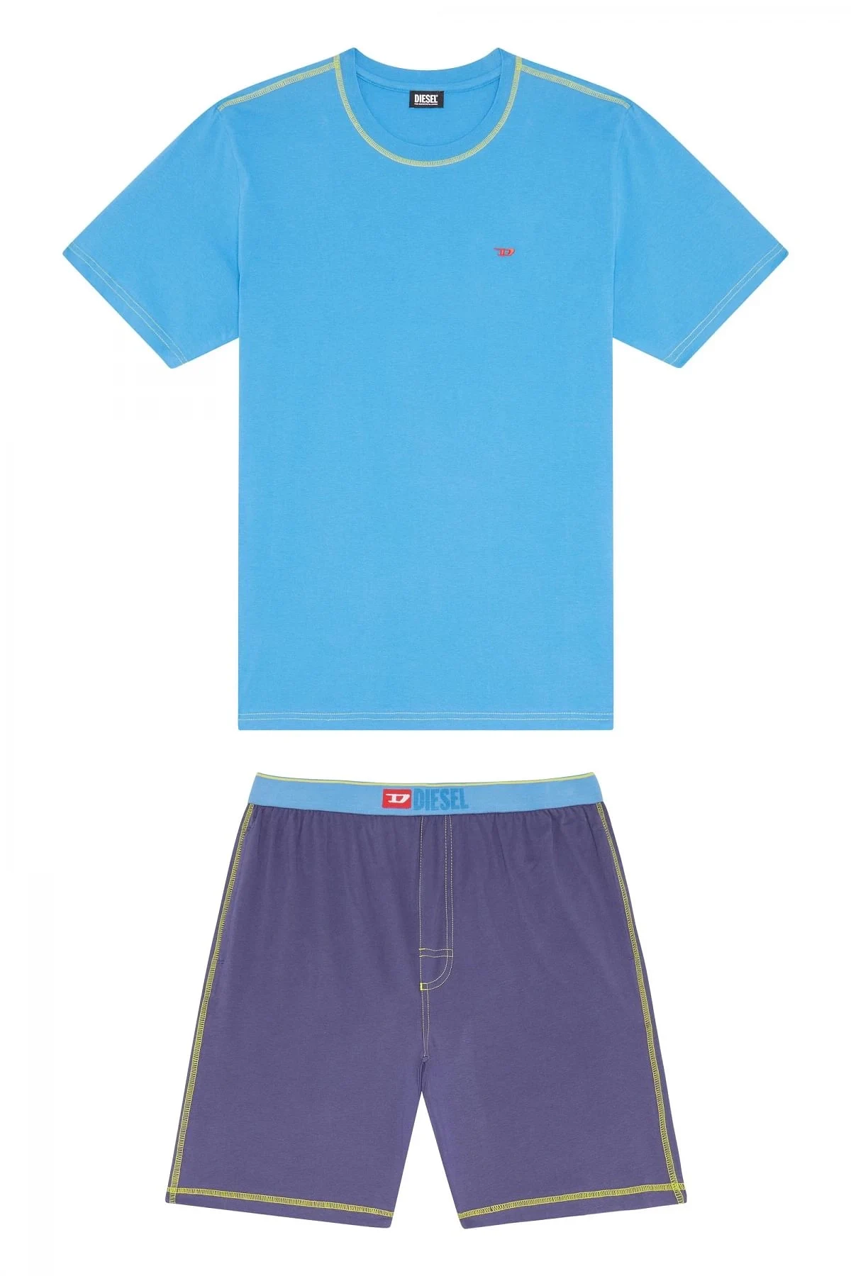 Blue Cotton pyjama set with D logo