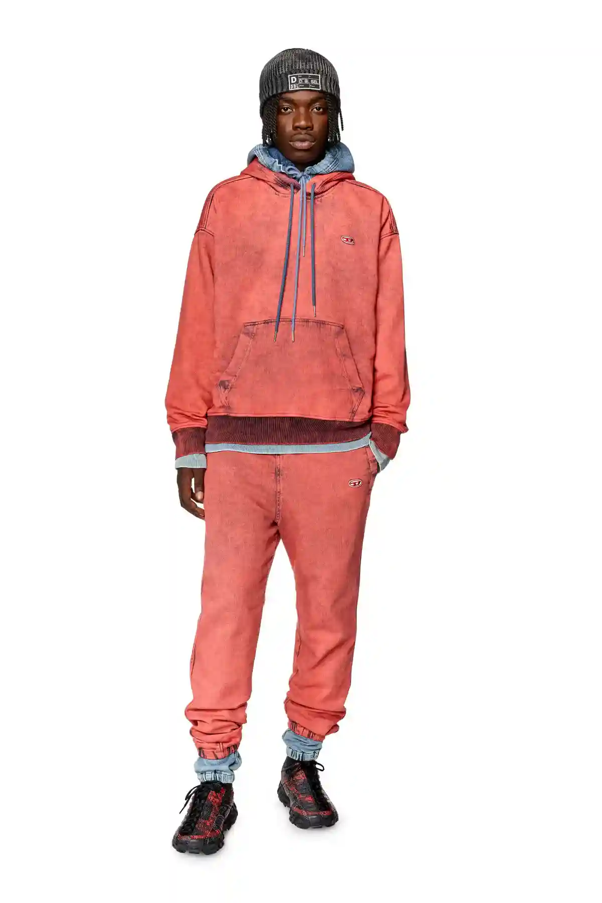 Red Tapered fit D-Lab Track Denim