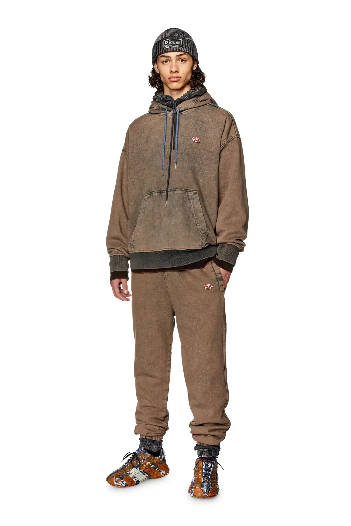 Brown Tapered fit D-Lab Track Denim