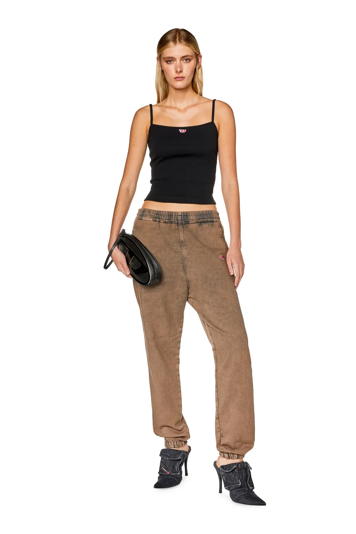 Brown Tapered fit D-Lab Track Denim