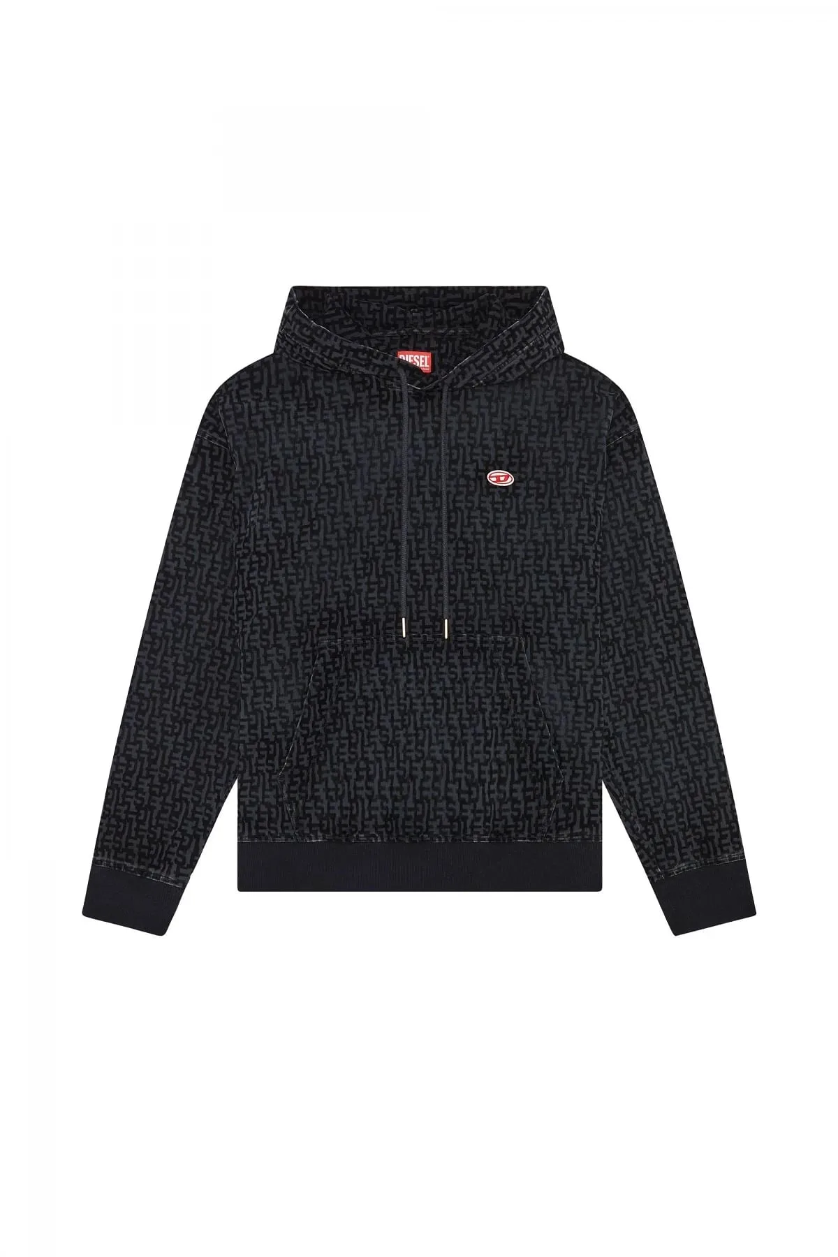 Black Monogram hoodie in Track Denim