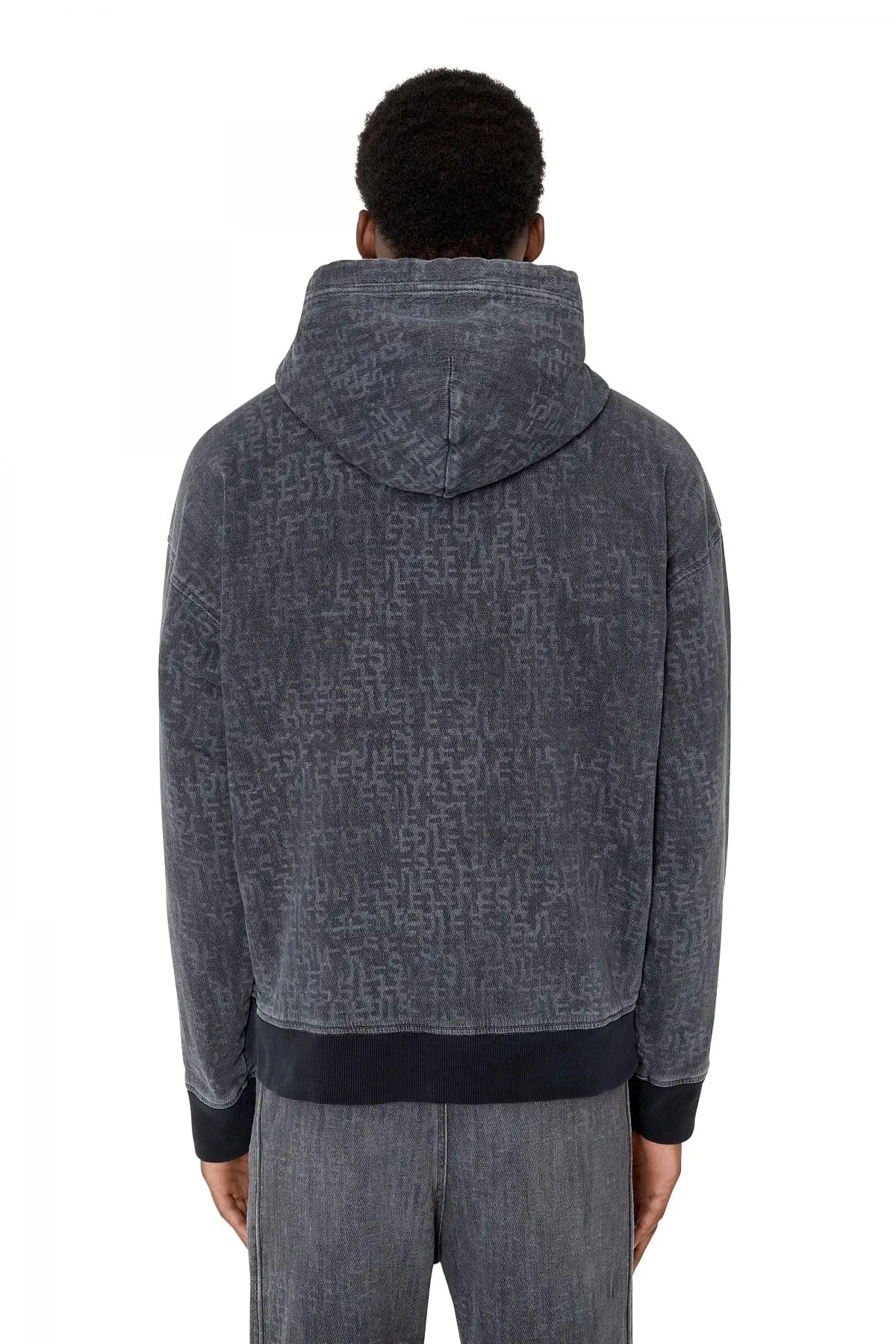 Black Monogram hoodie in Track Denim