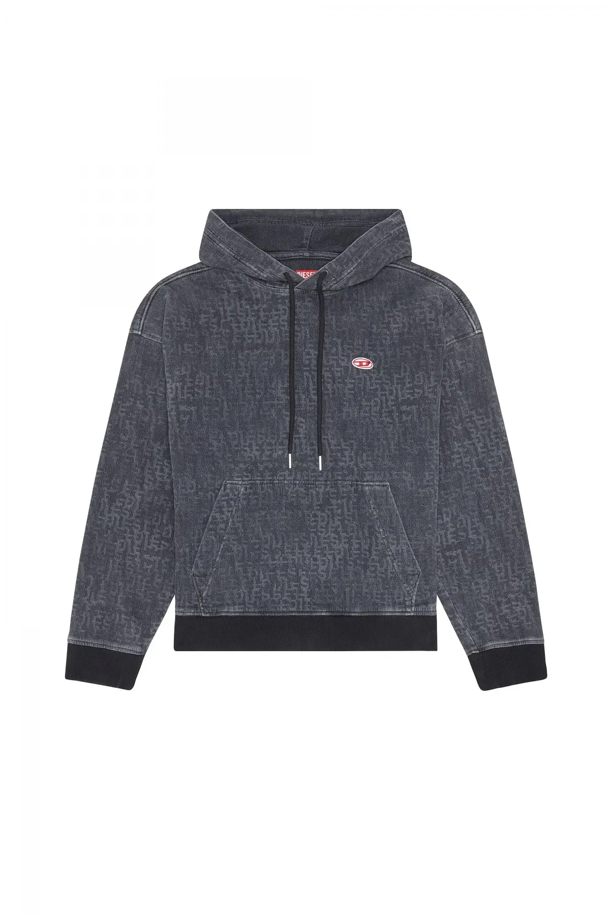 Black Monogram hoodie in Track Denim