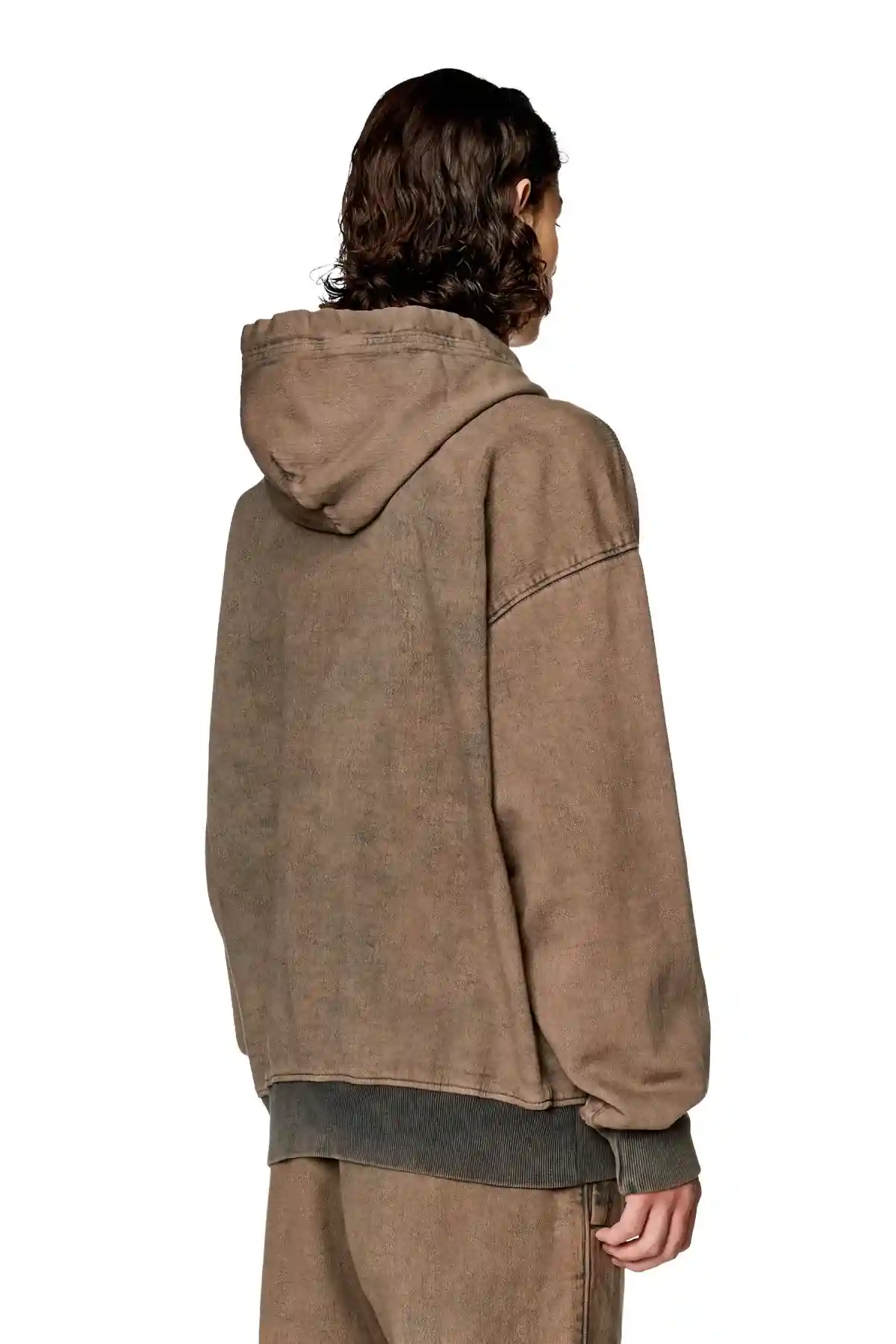 Brown Hoodie in Track Denim