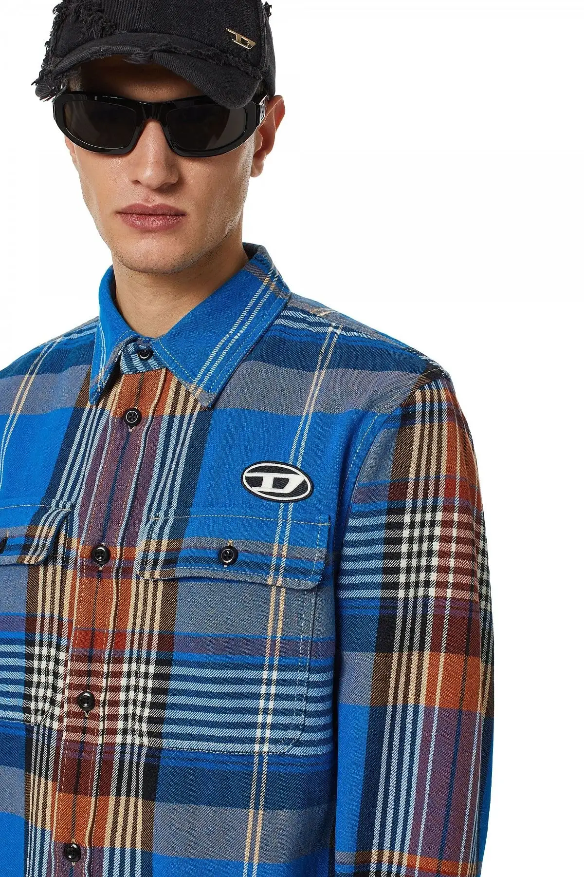 Blue Shirt in checked twill