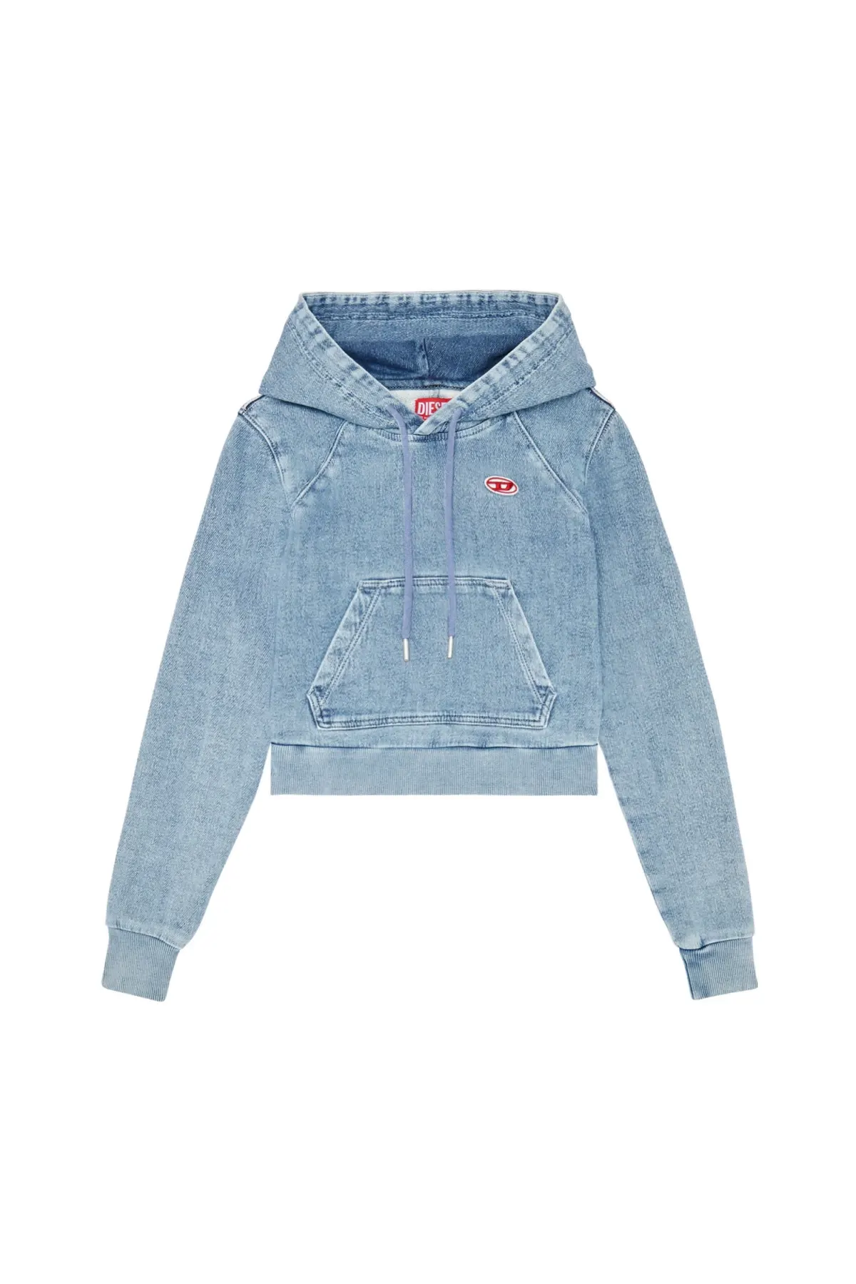 Blue Crop hoodie in Track Denim