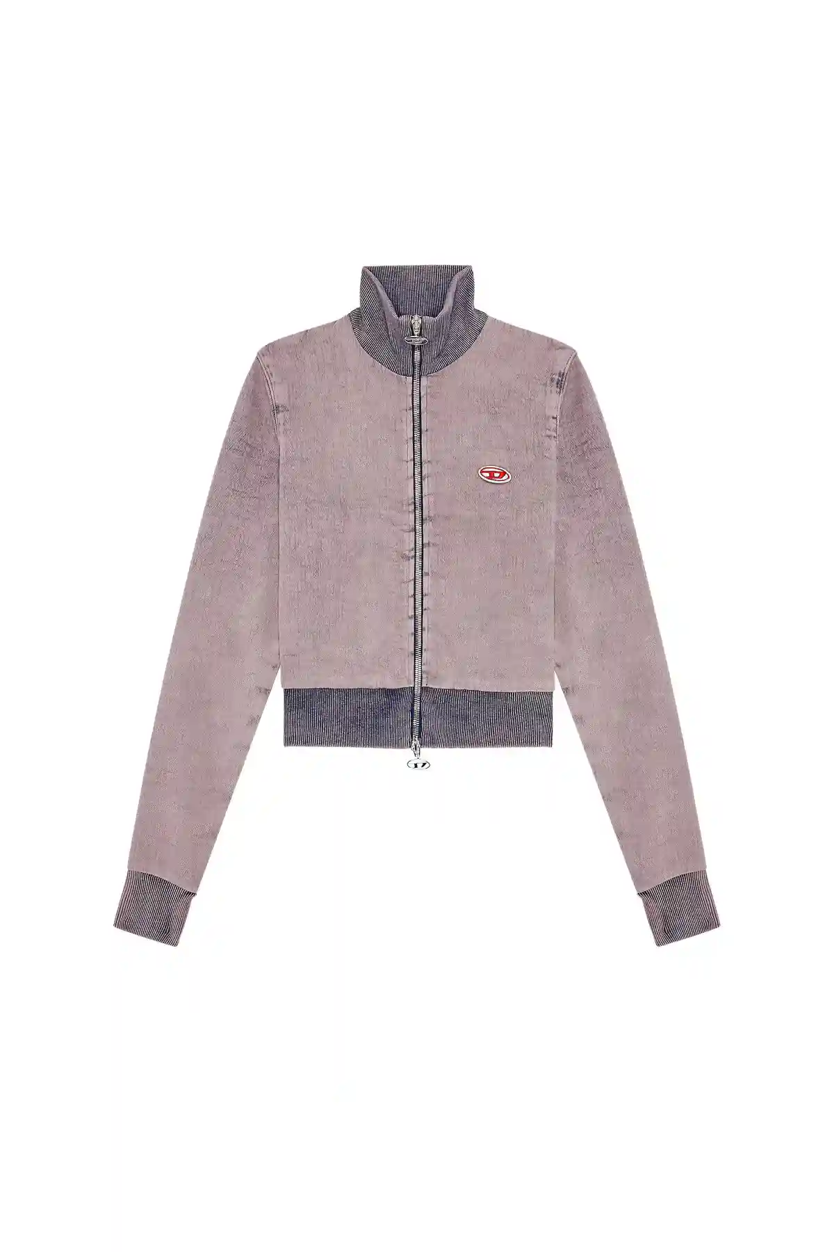 Pink Zip-up sweatshirt in Track Denim