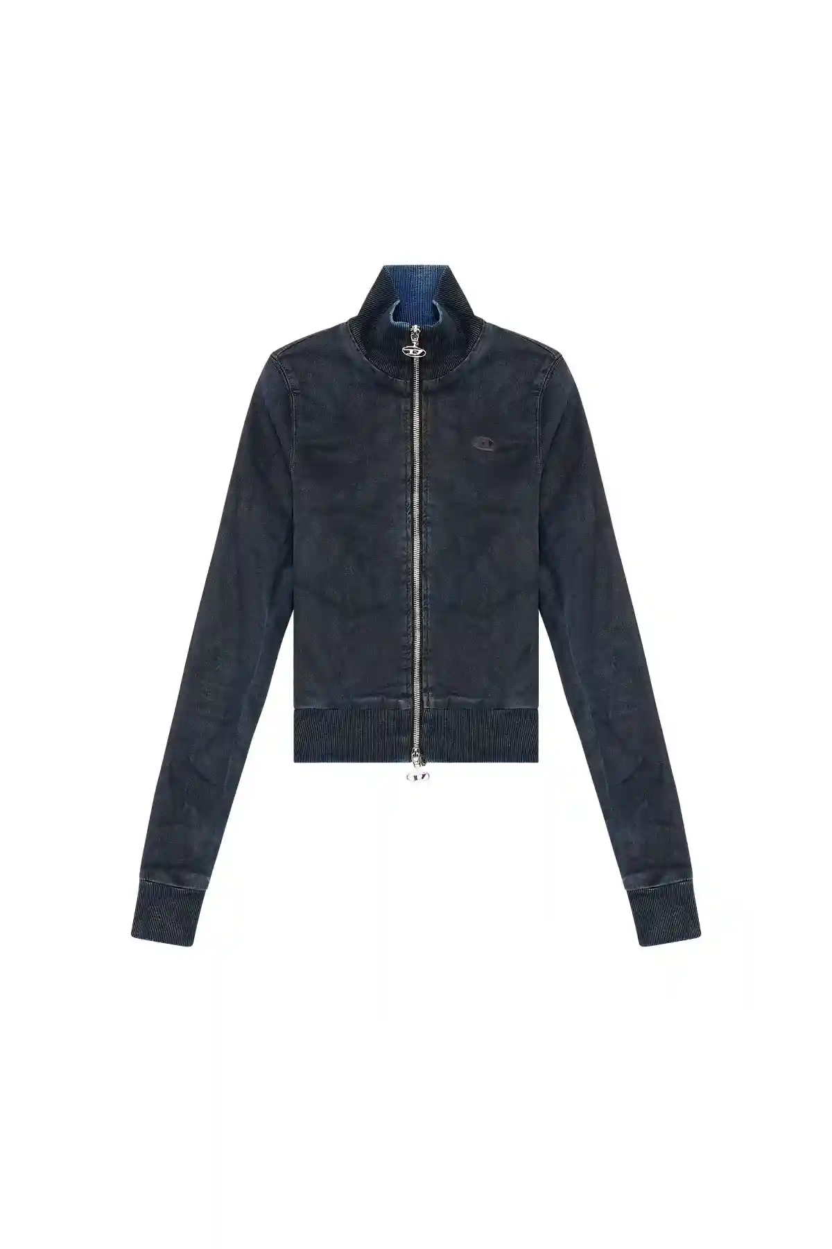 Blue Sweatshirt in coated Track Denim