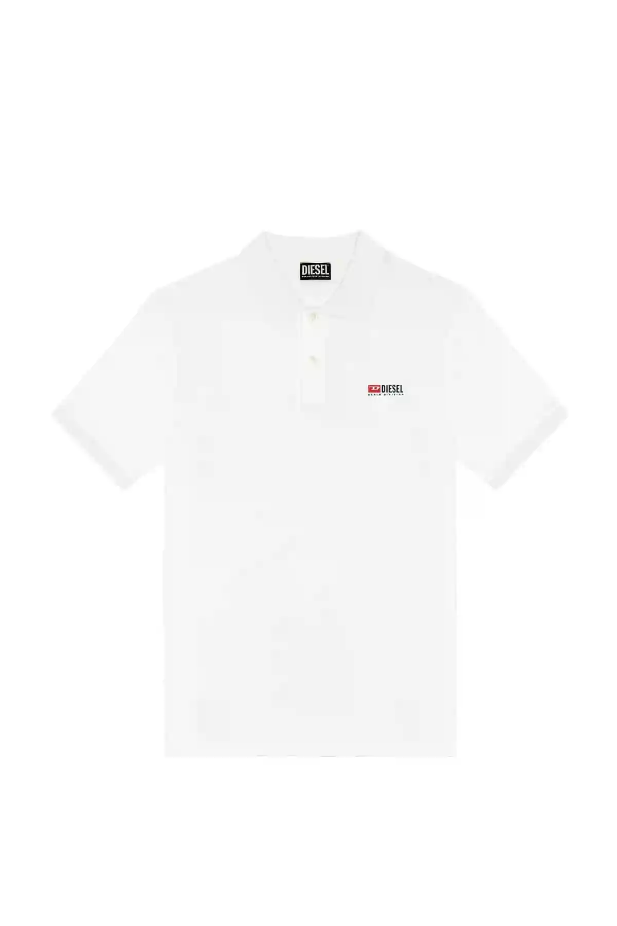 White Polo shirt with high-density logo print