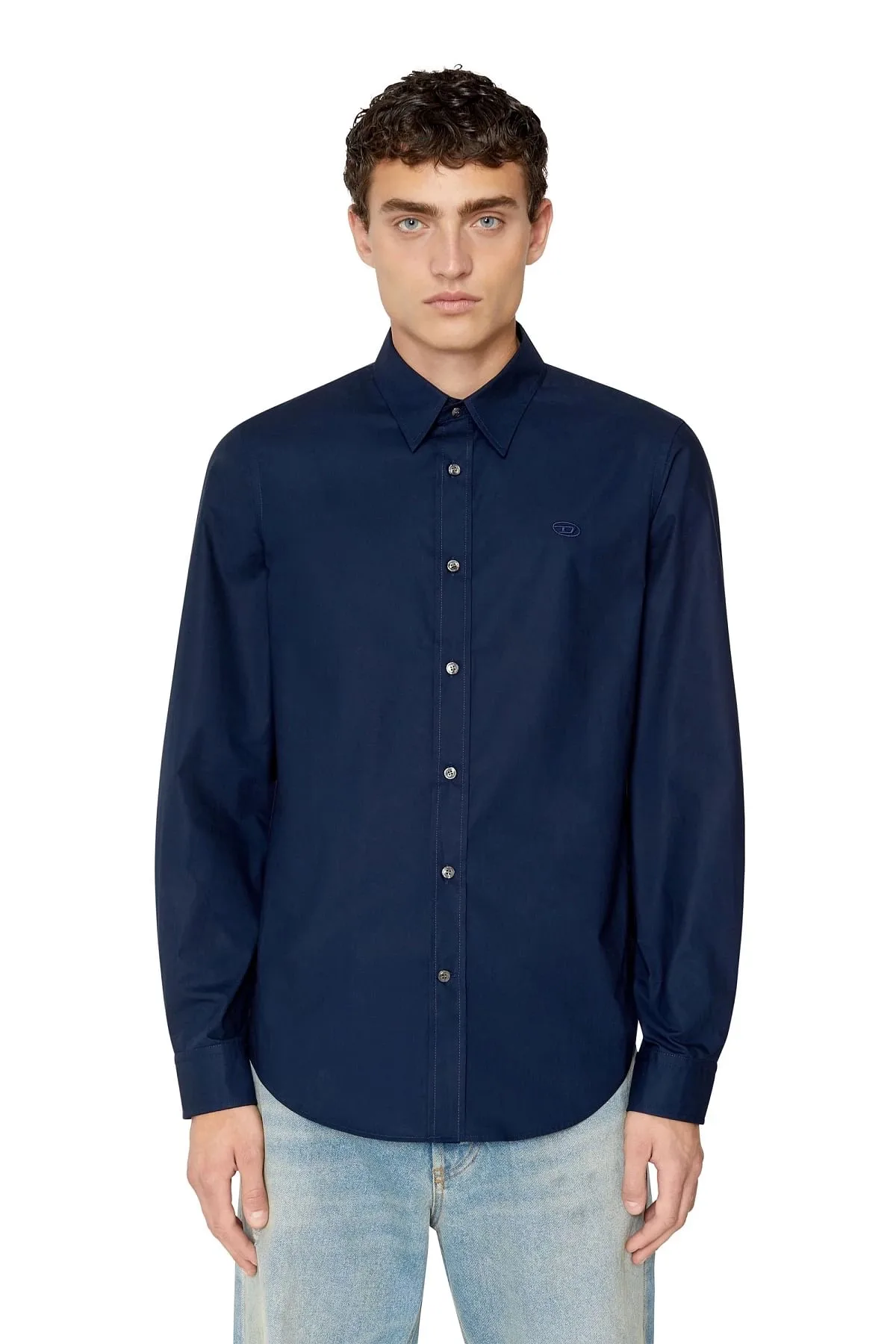 Blue Shirt in technical cotton
