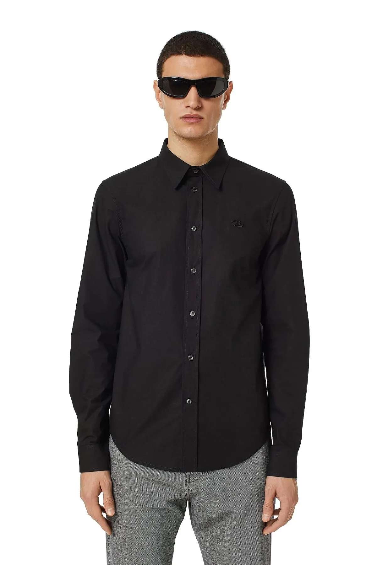 Black Shirt in technical cotton