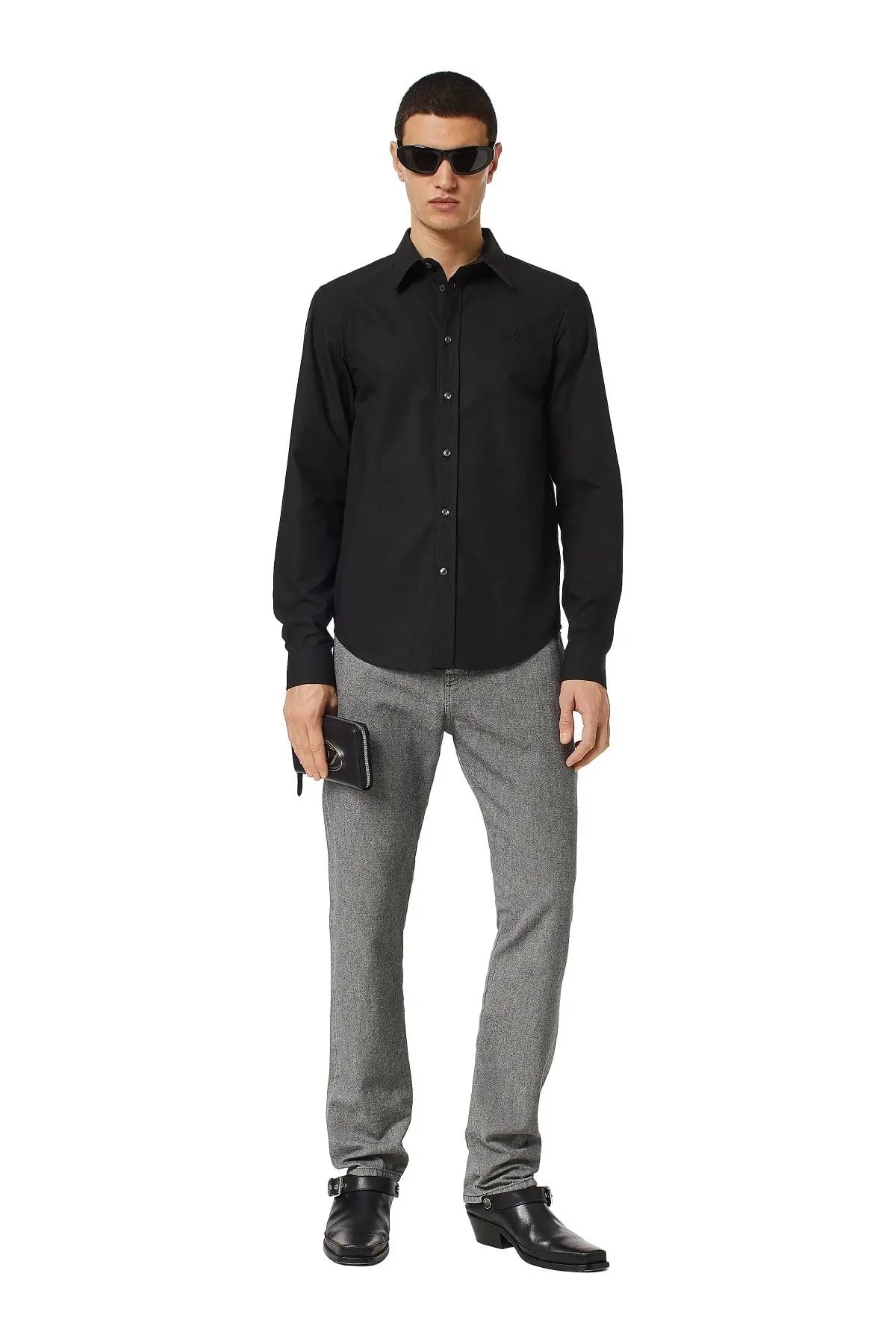 Black Shirt in technical cotton