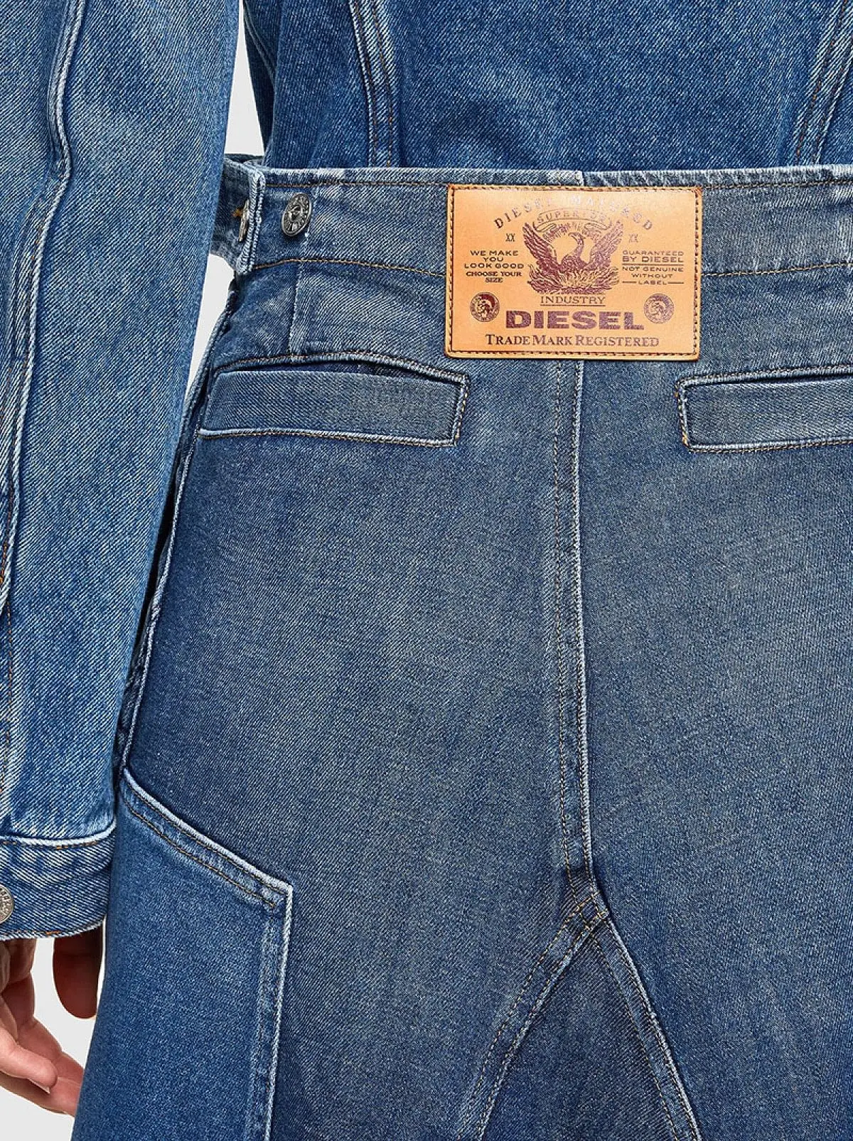Blue Long skirt in two-tone denim